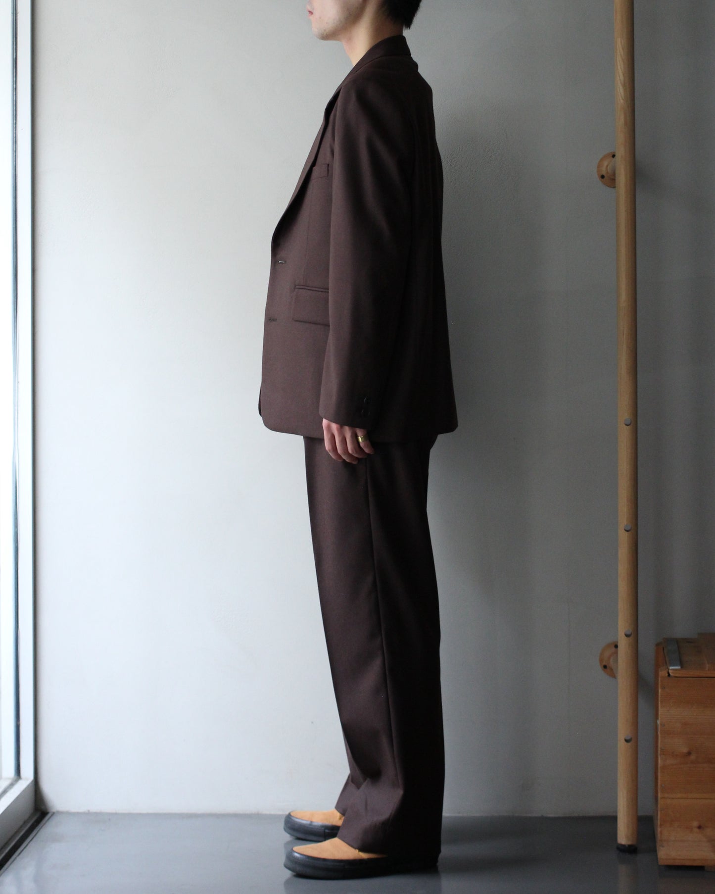 MATSUFUJI/Flannel Wool Tailored 2B Jacket "BROWN"