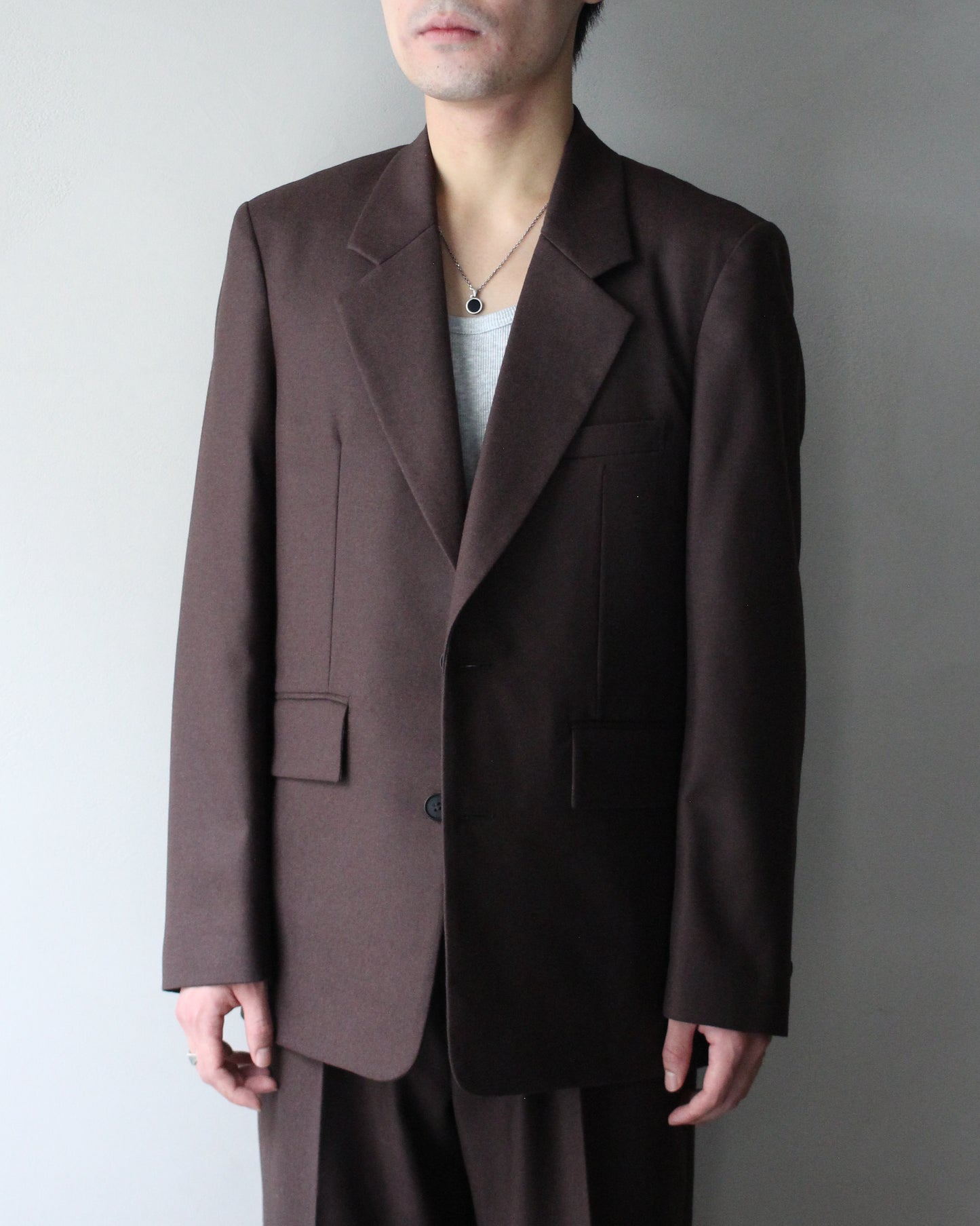 MATSUFUJI/Flannel Wool Tailored 2B Jacket "BROWN"