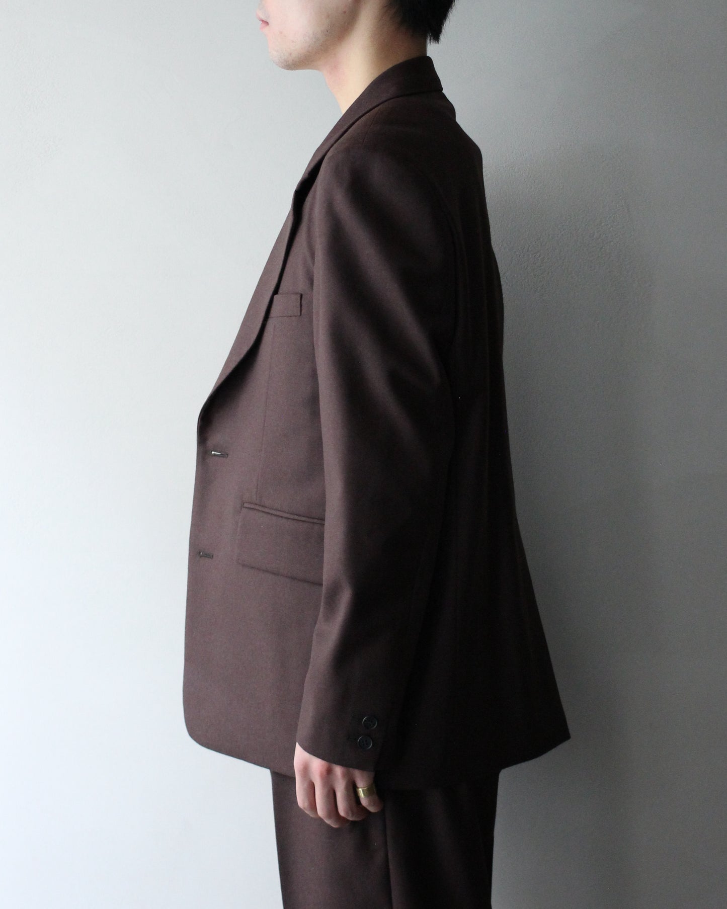 MATSUFUJI/Flannel Wool Tailored 2B Jacket "BROWN"