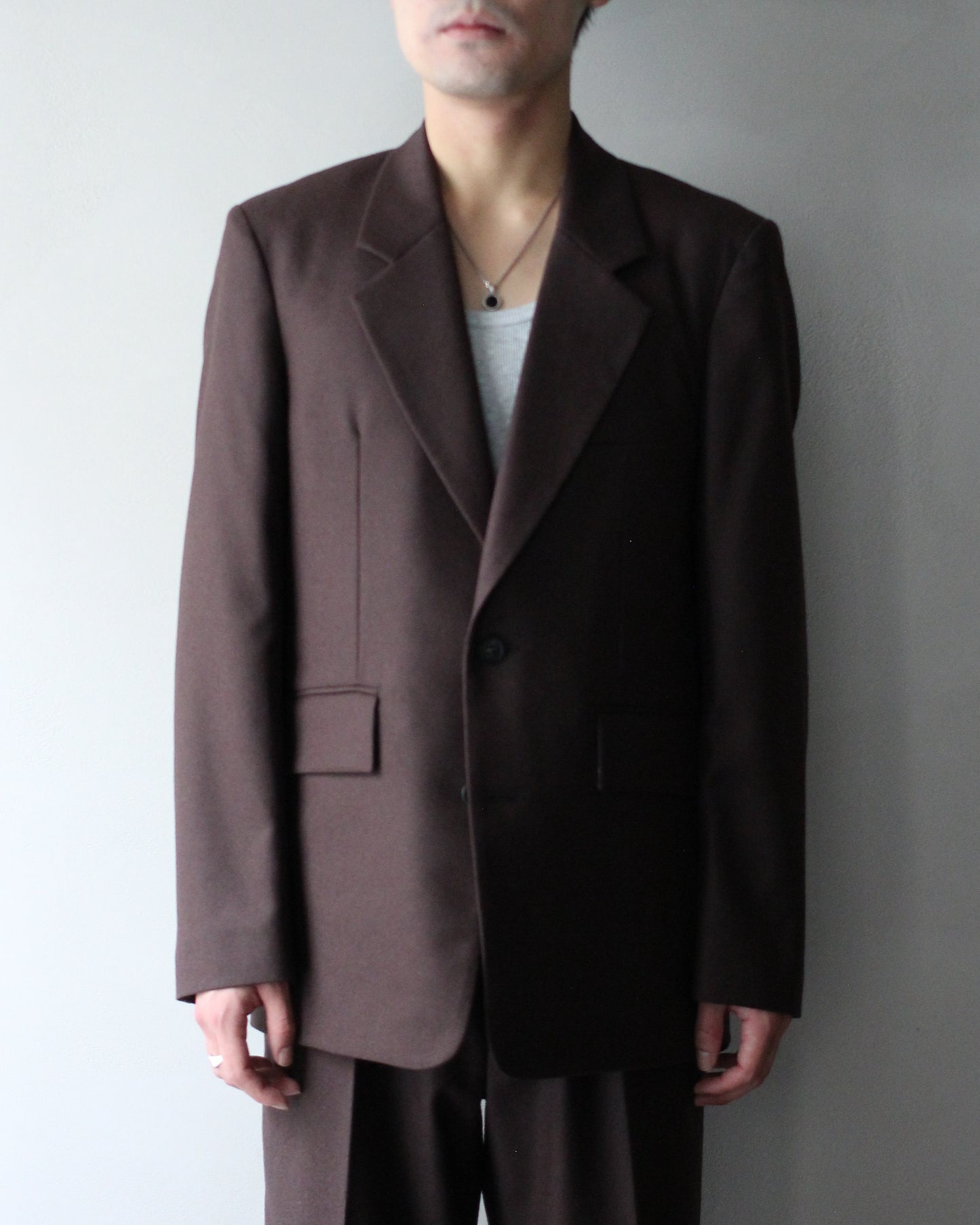 MATSUFUJI/Flannel Wool Tailored 2B Jacket "BROWN"