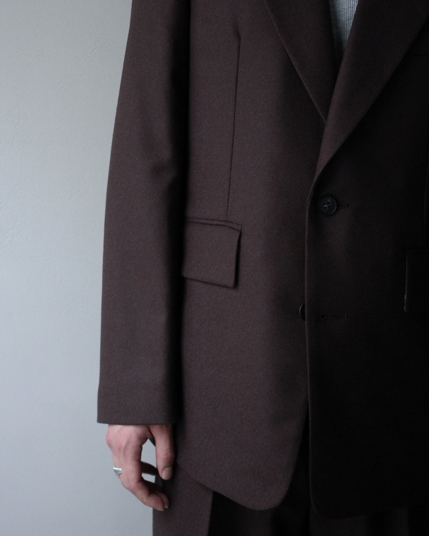 MATSUFUJI/Flannel Wool Tailored 2B Jacket "BROWN"