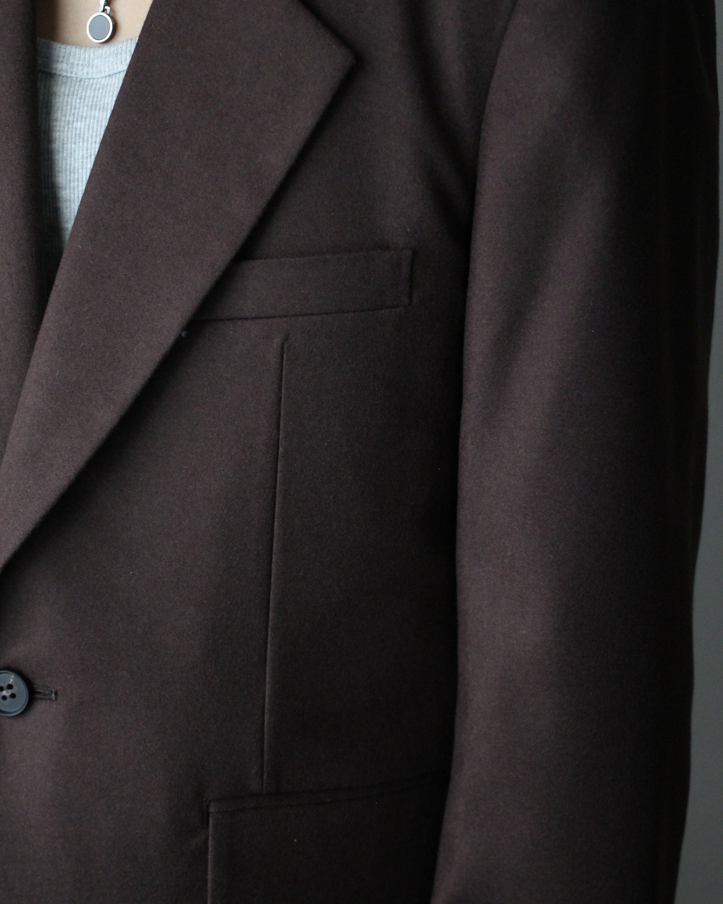 MATSUFUJI/Flannel Wool Tailored 2B Jacket "BROWN"