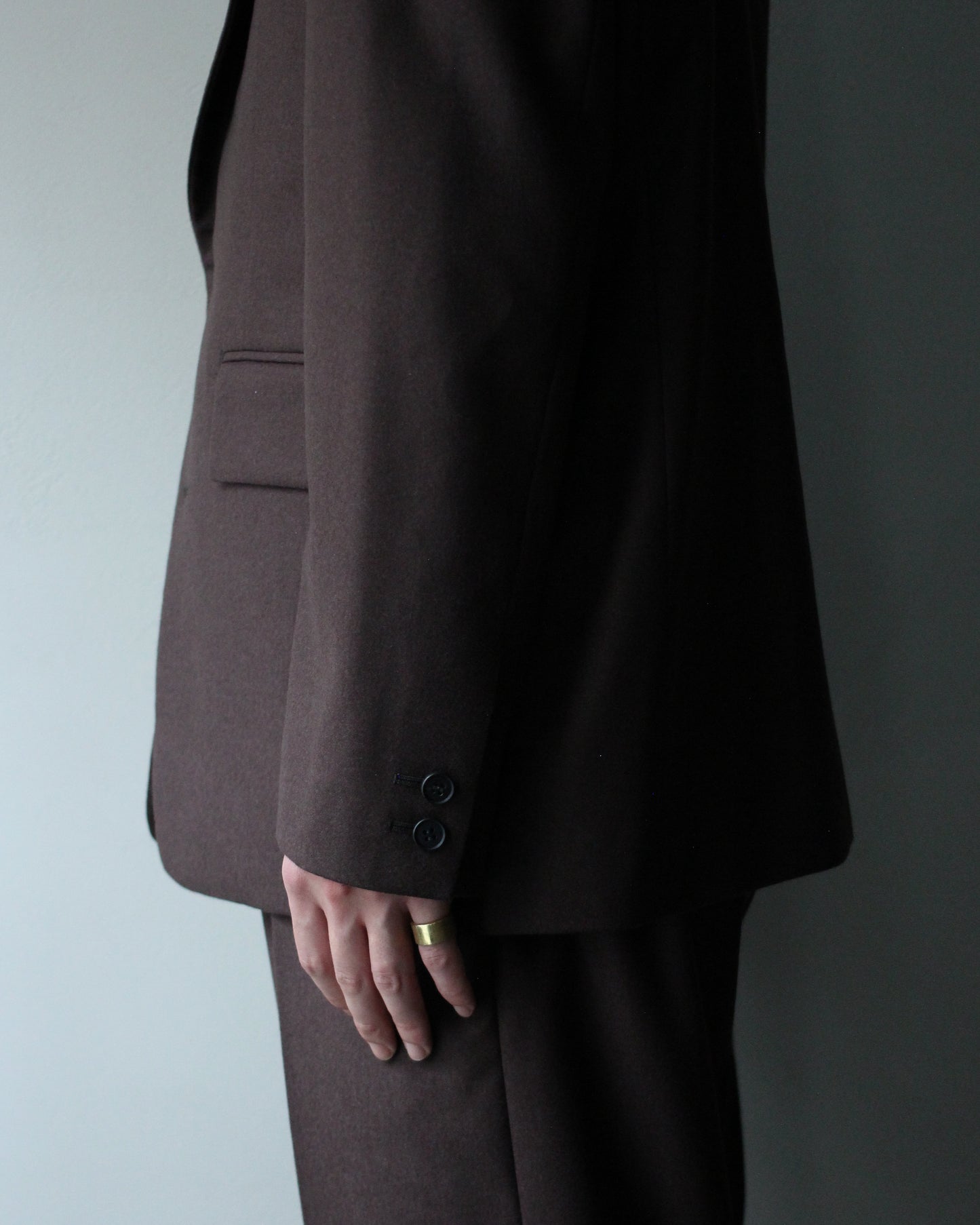 MATSUFUJI/Flannel Wool Tailored 2B Jacket "BROWN"