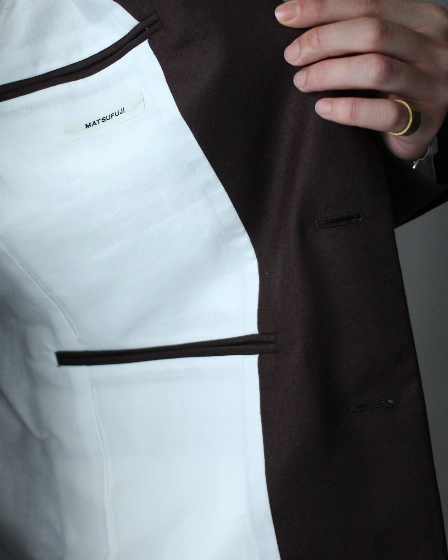 MATSUFUJI/Flannel Wool Tailored 2B Jacket "BROWN"