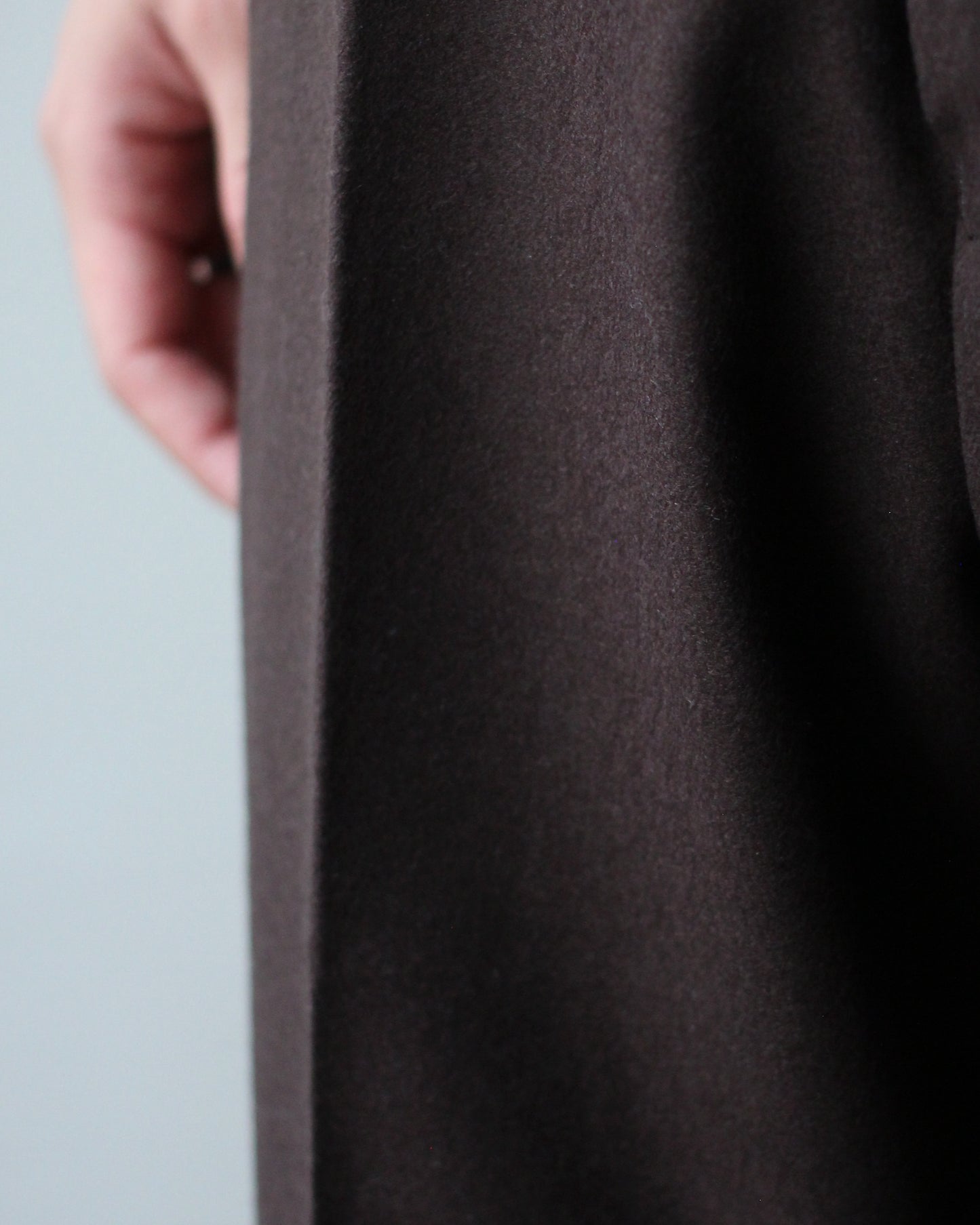 MATSUFUJI/Flannel Wool Wide Trousers "BROWN"