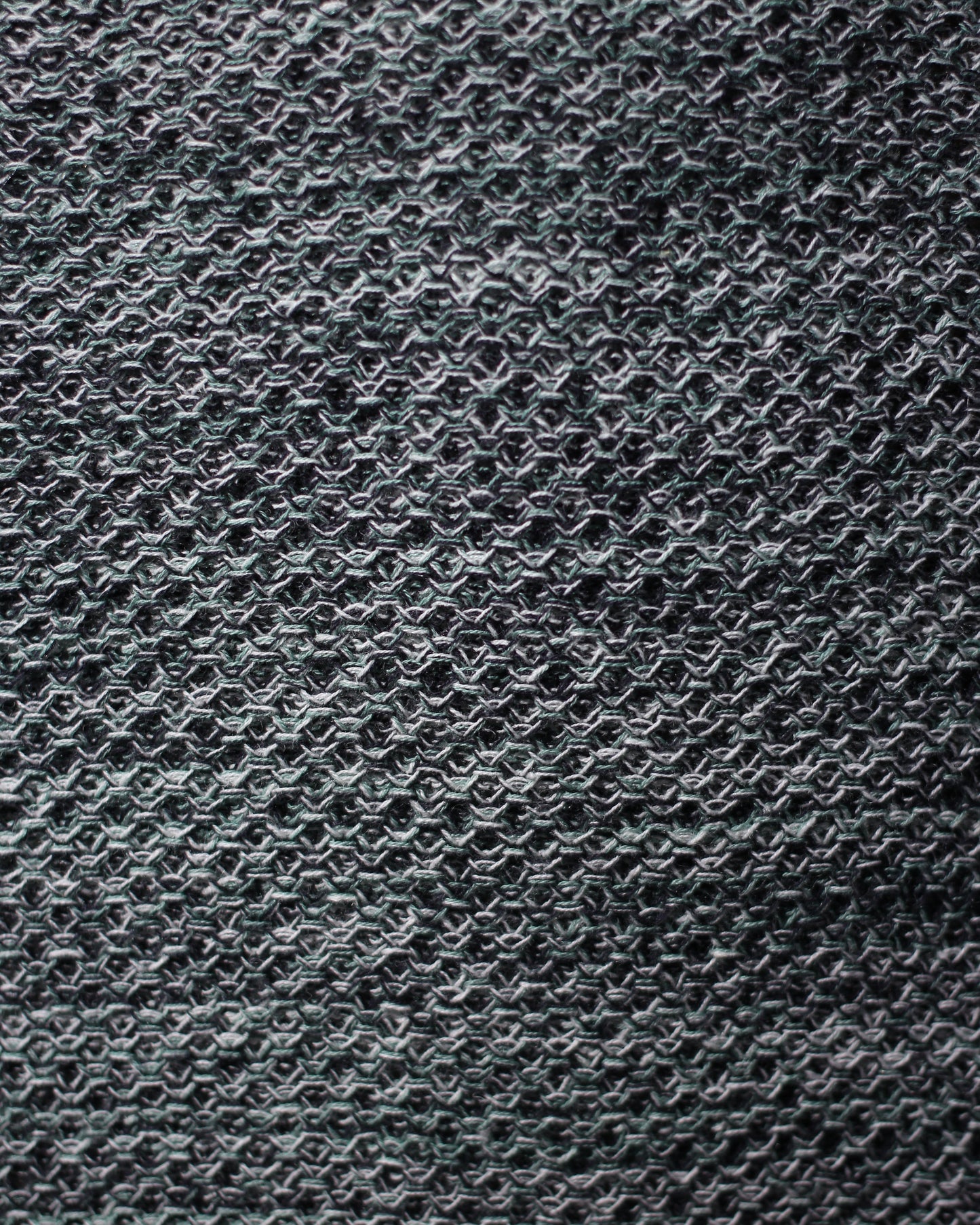 ULTERIOR/L/C TUCK STITCH KNIT TEE "MELANGE GREEN"