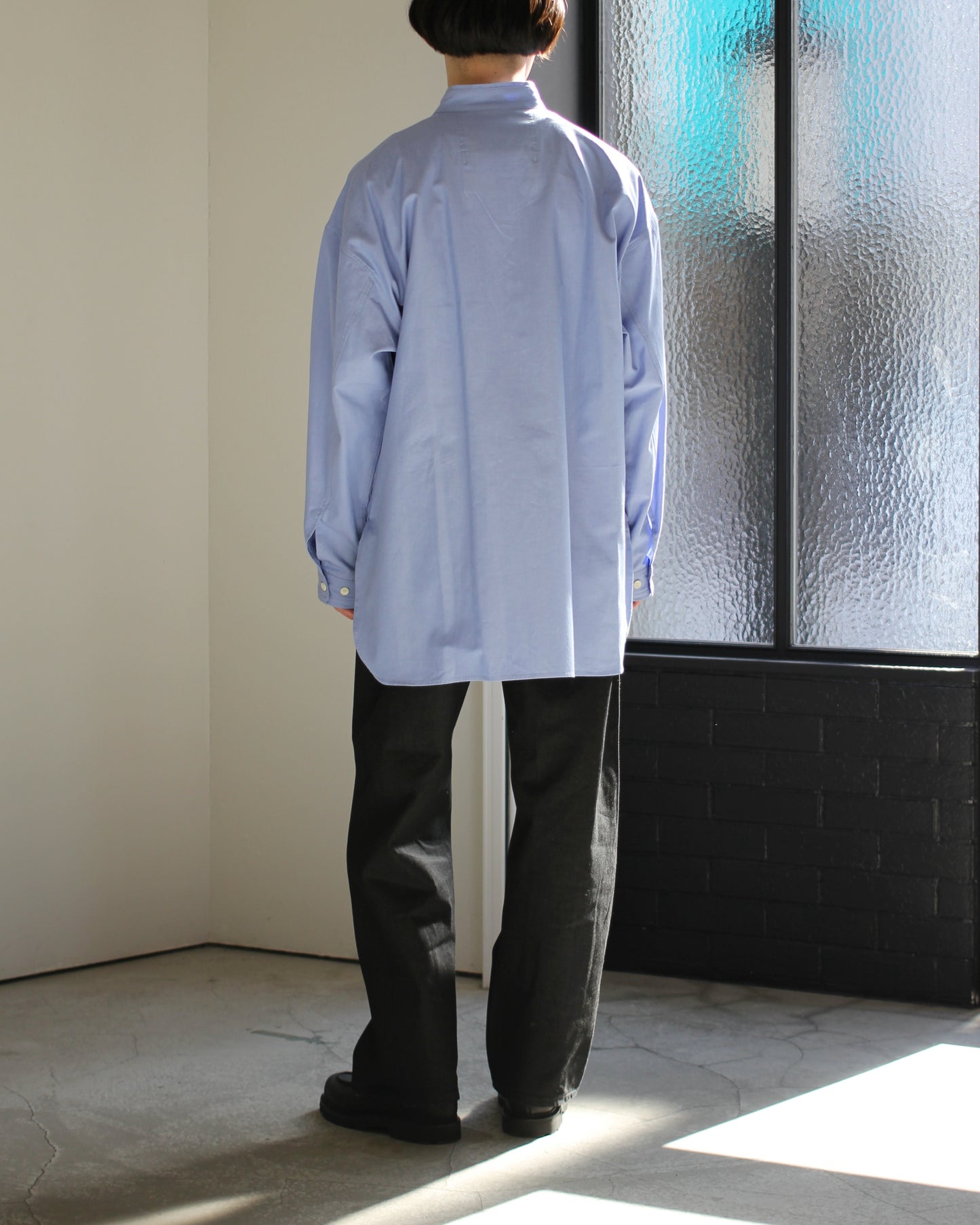 meanswhile/Uniform Poplin Officer's SH "BLUE"