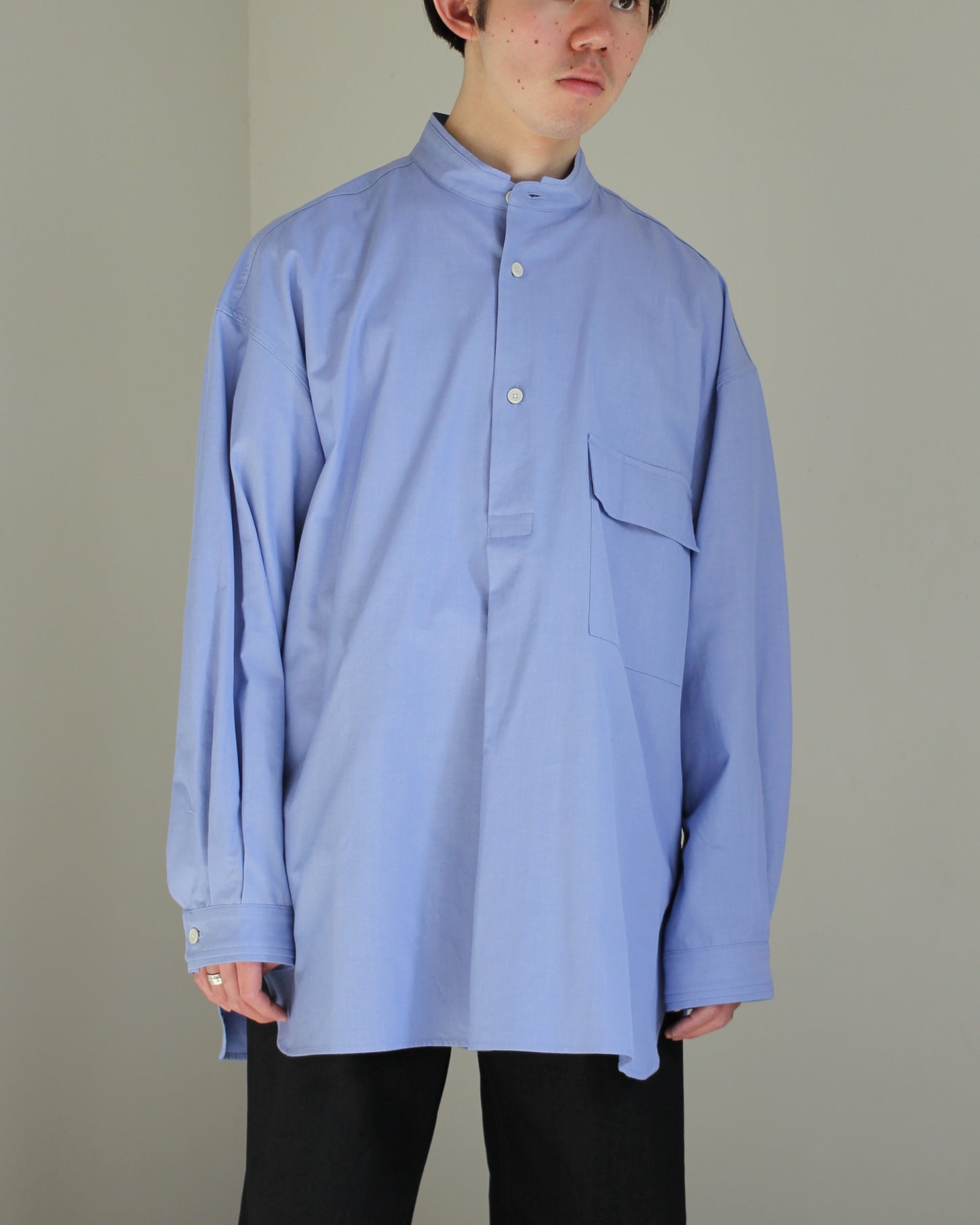 meanswhile/Uniform Poplin Officer's SH "BLUE"