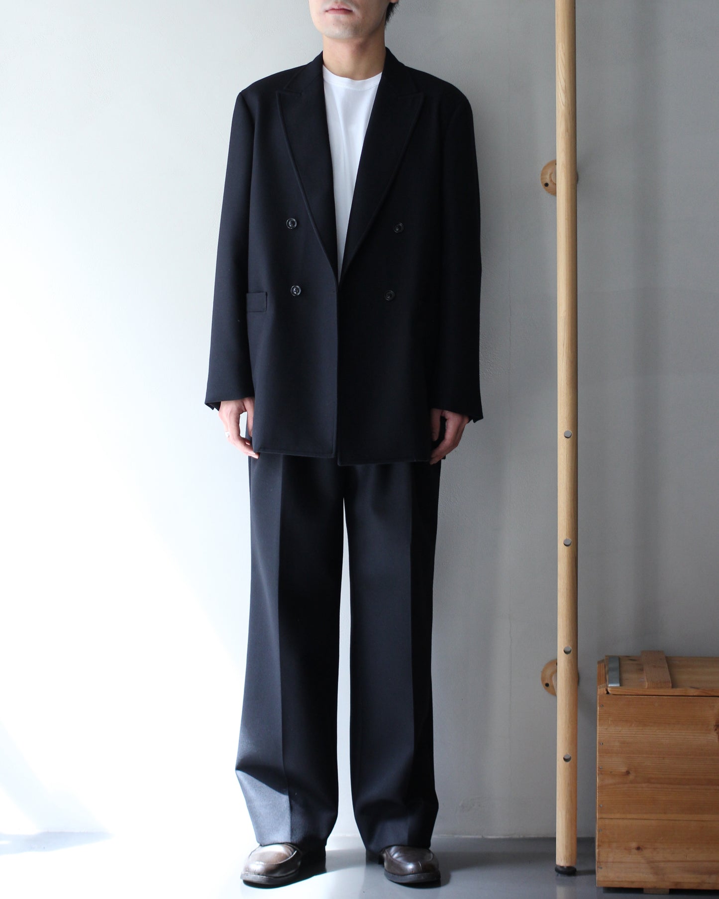 ULTERIOR/ SUPER FINE LIGHT MELTON DB JKT ”BLACK”