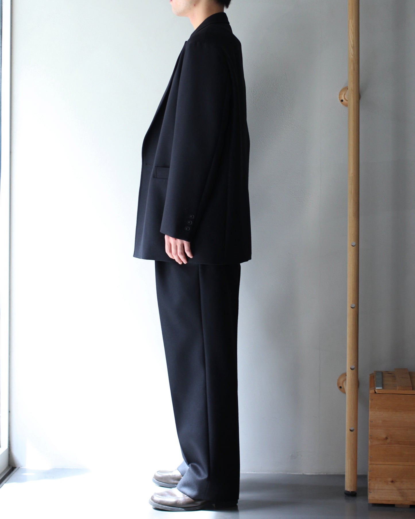 ULTERIOR/ SUPER FINE LIGHT MELTON DB JKT ”BLACK”