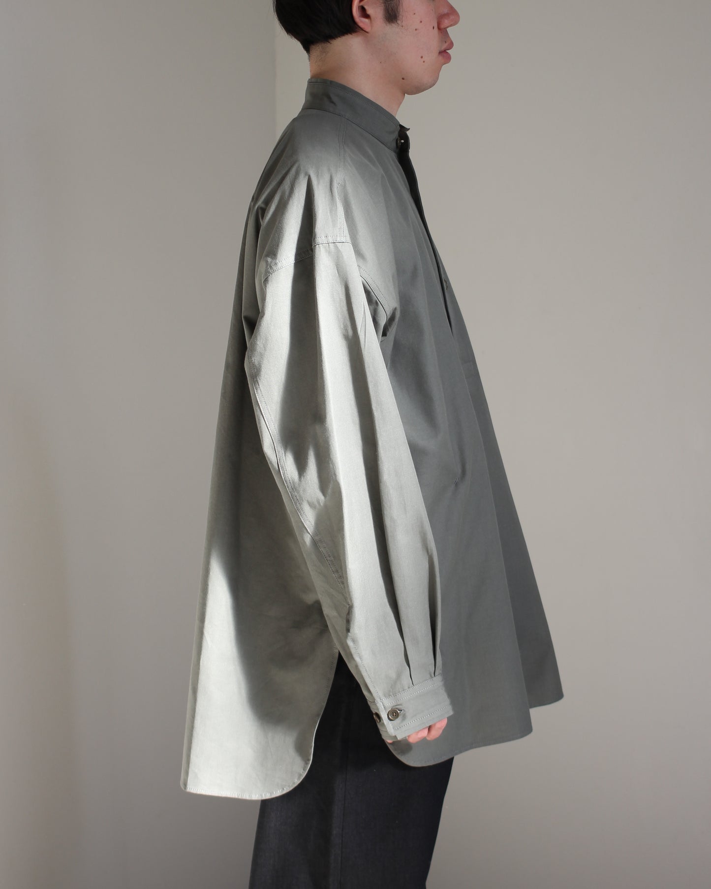 meanswhile/Uniform Poplin Officer's SH "SAGE GREEN"