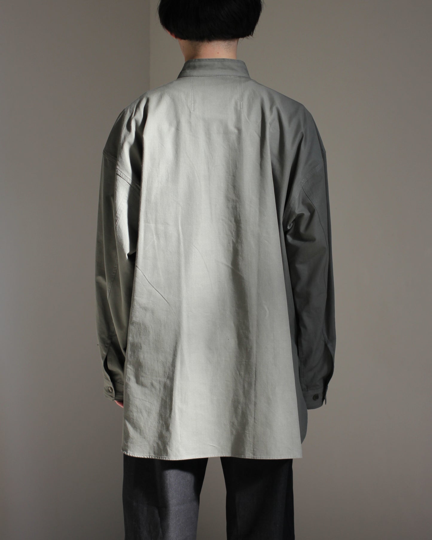 meanswhile/Uniform Poplin Officer's SH "SAGE GREEN"