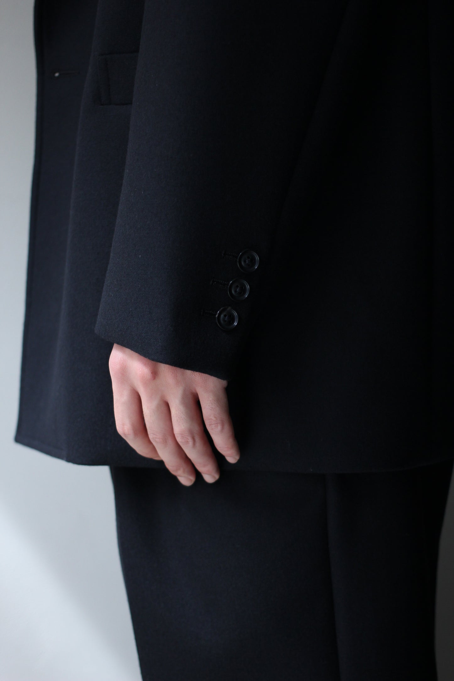 ULTERIOR/ SUPER FINE LIGHT MELTON DB JKT ”BLACK”