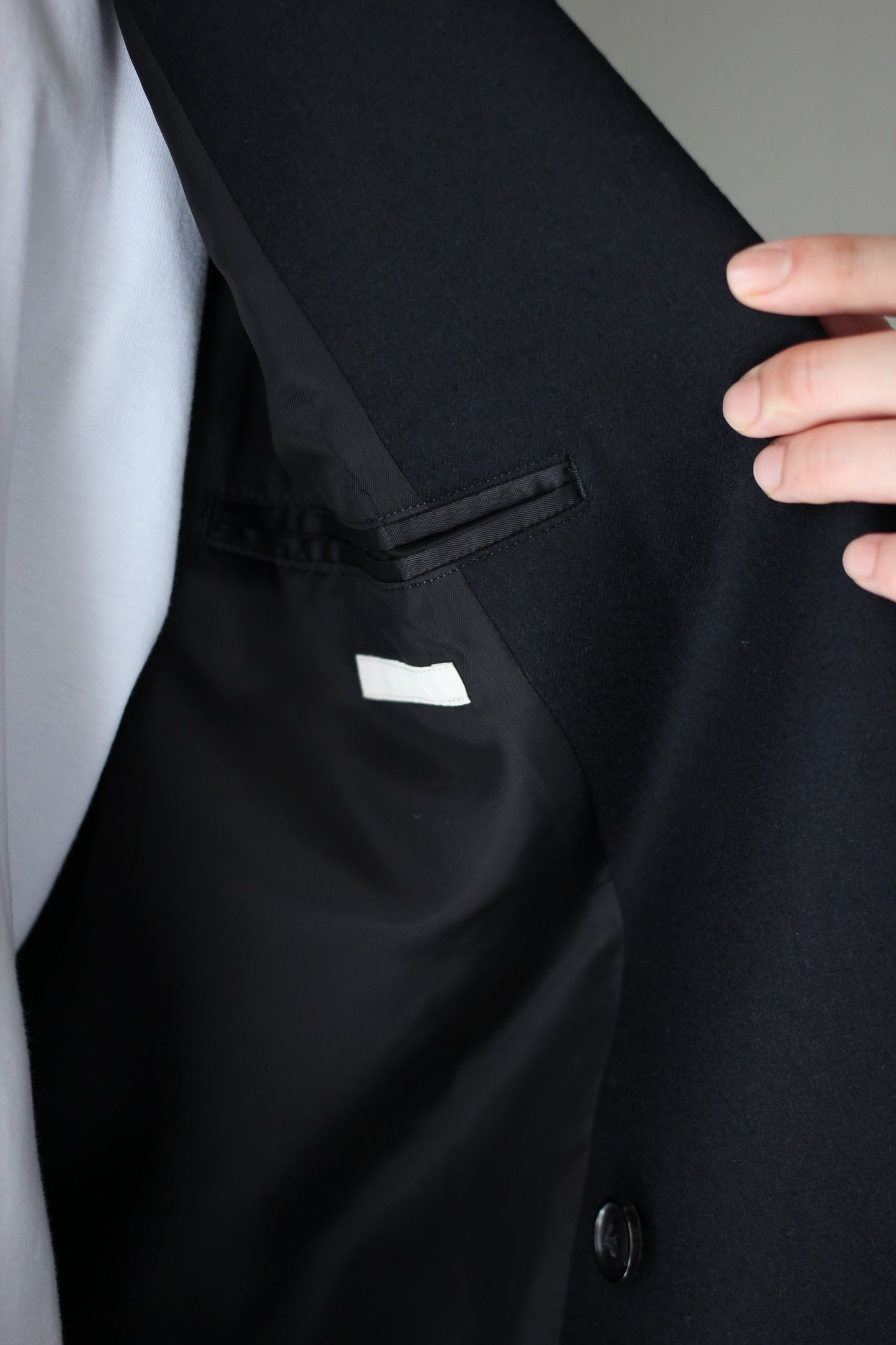 ULTERIOR/ SUPER FINE LIGHT MELTON DB JKT ”BLACK”