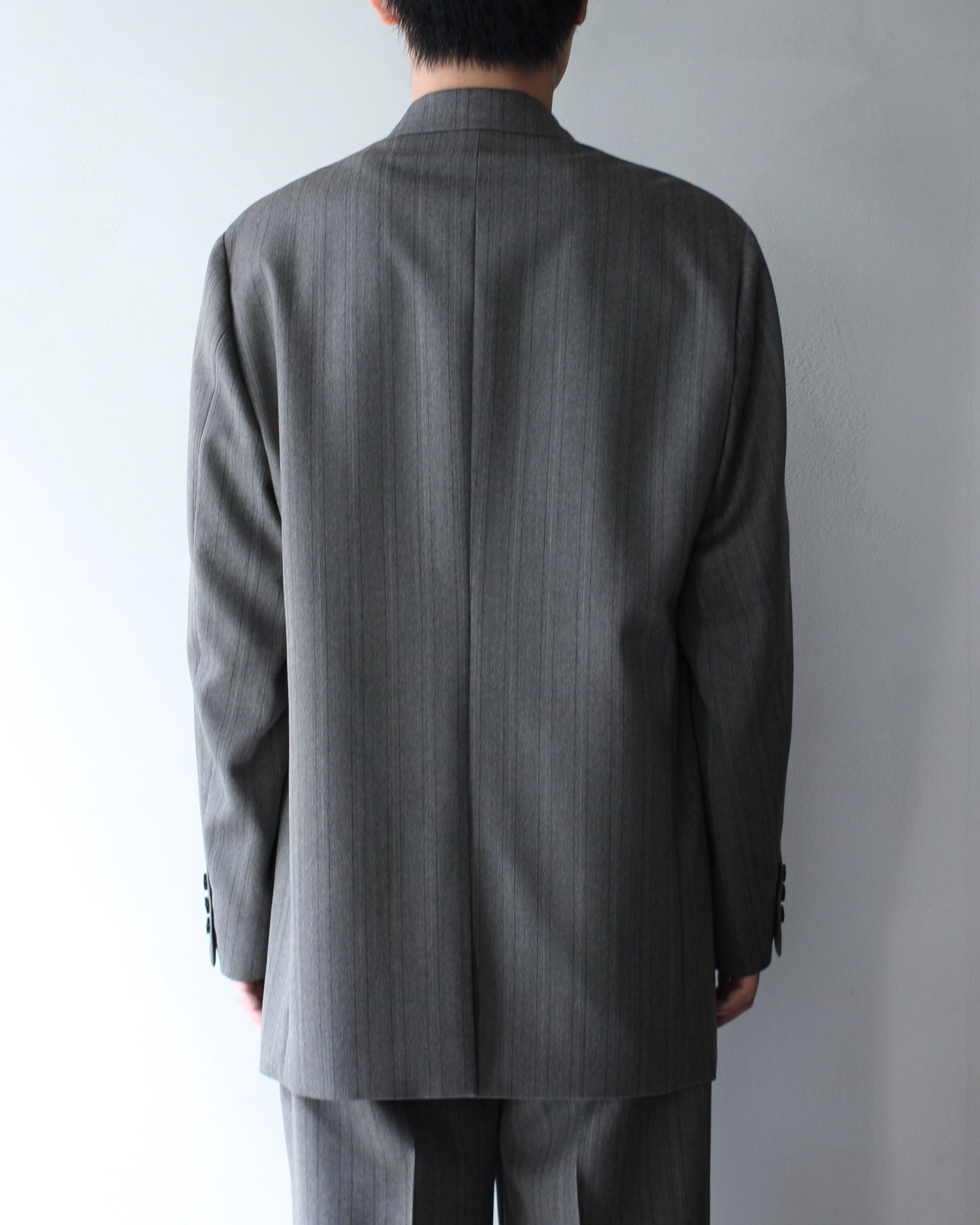 ULTERIOR / MELANGE HERRINGBONE STRIPE DB JKT"DUSTY GREY"