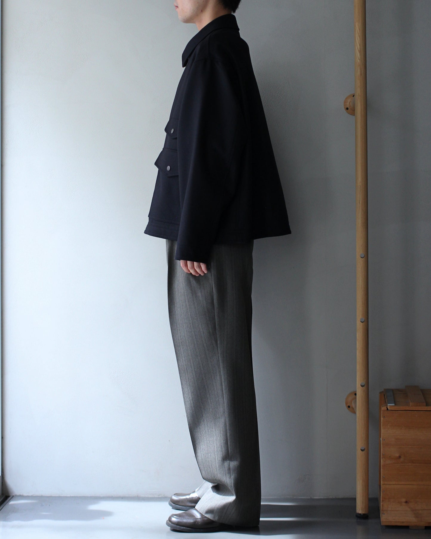ULTERIOR/SUPER FINE LIGHT MELTON SHORT HUNTING JKT ”BLACK”