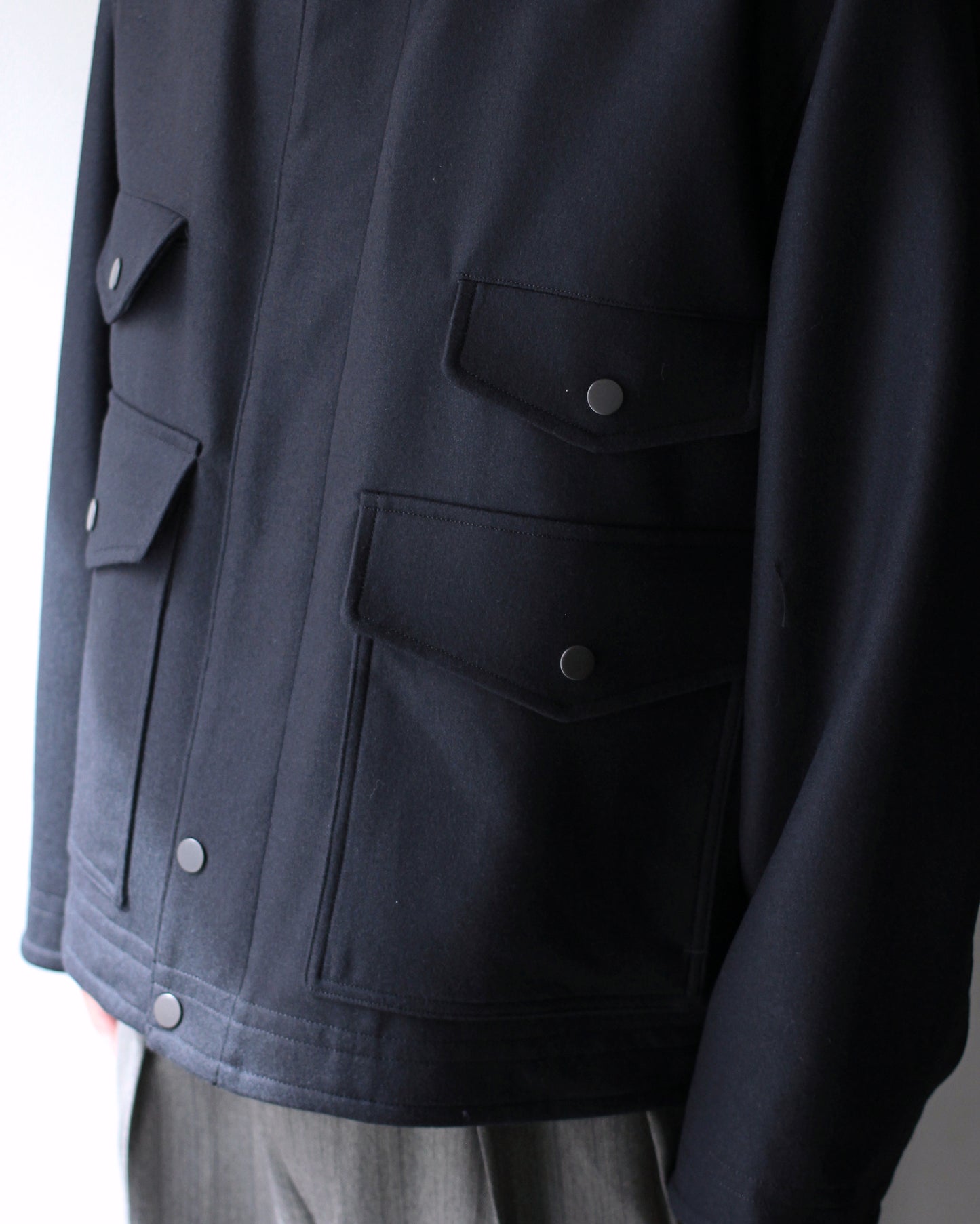 ULTERIOR/SUPER FINE LIGHT MELTON SHORT HUNTING JKT ”BLACK”