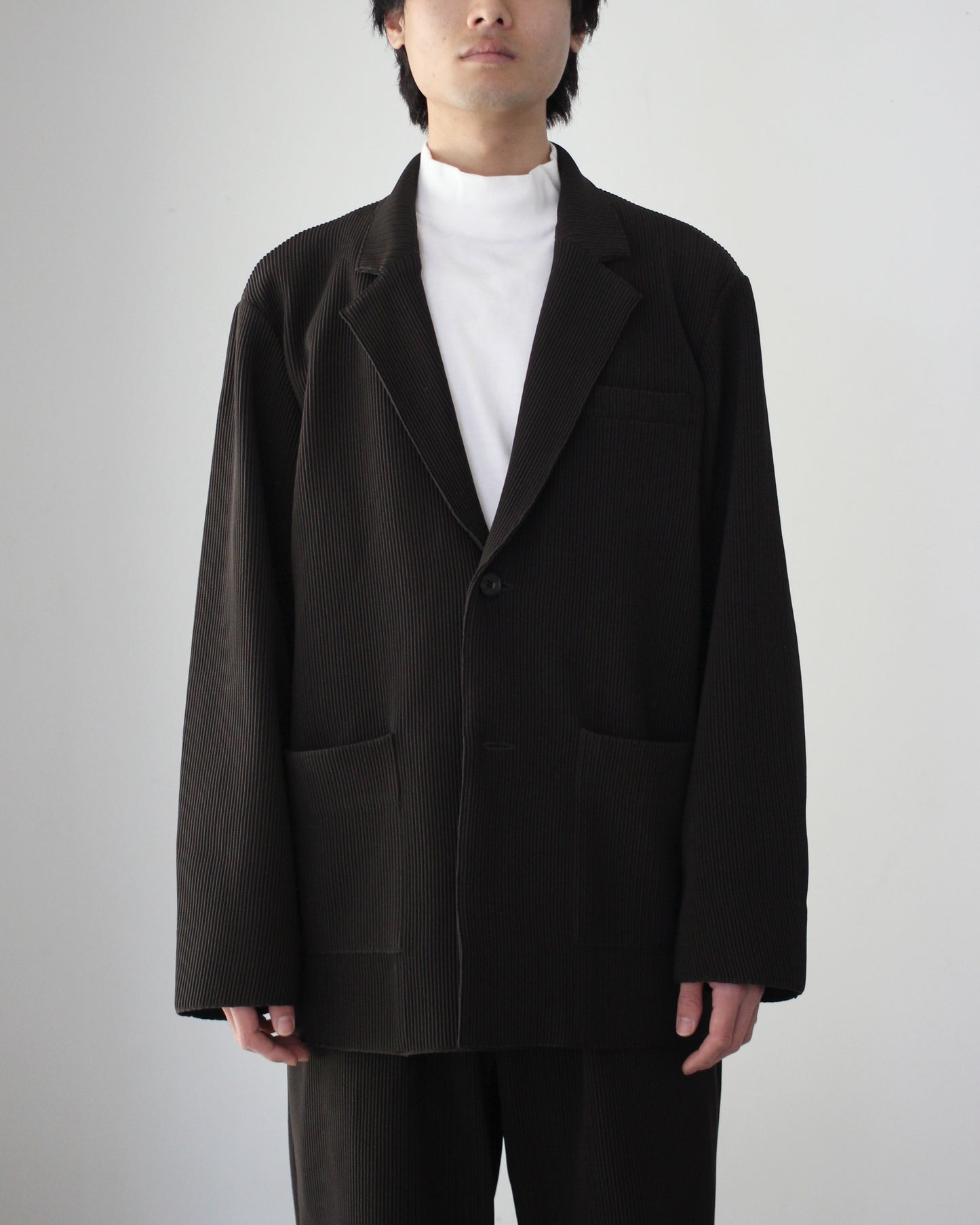 stein / OVERSIZED GRADATION PLEATS JACKET "MILITARY KHAKI"