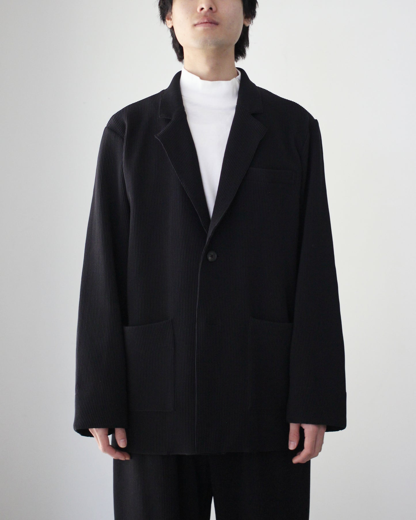 stein / OVERSIZED GRADATION PLEATS JACKET "BLACK"