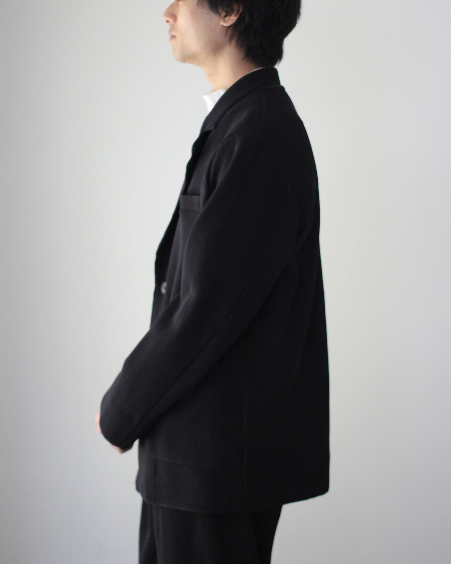 stein / OVERSIZED GRADATION PLEATS JACKET "BLACK"