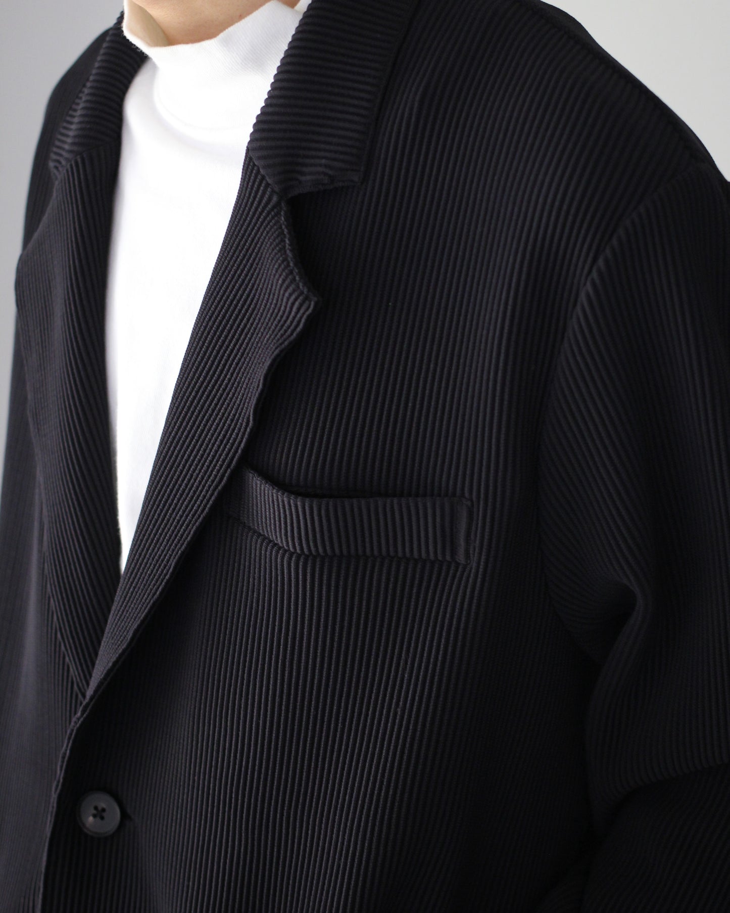 stein / OVERSIZED GRADATION PLEATS JACKET "BLACK"