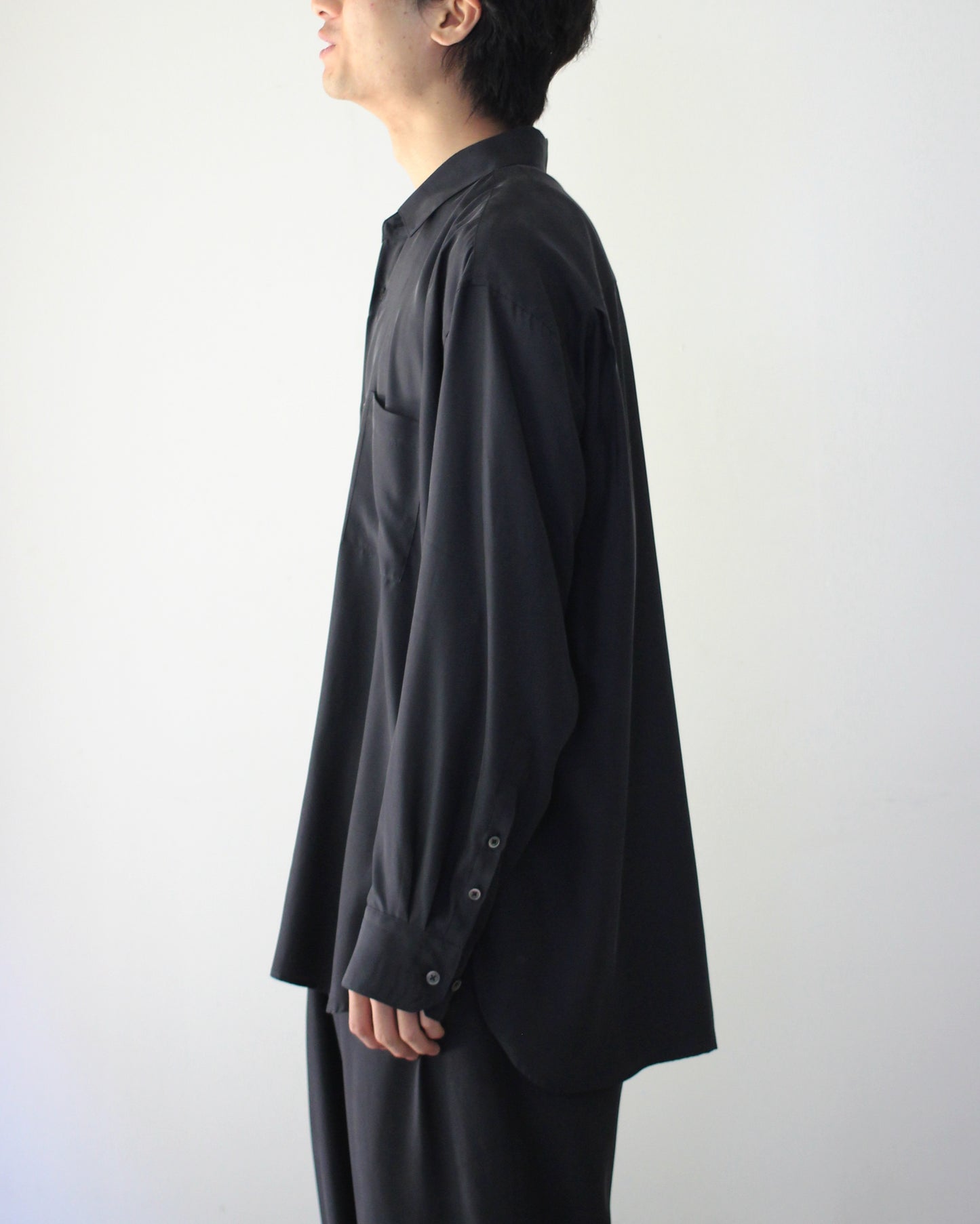 stein / OVERSIZED CUPRO LS SHIRT "BLACK"