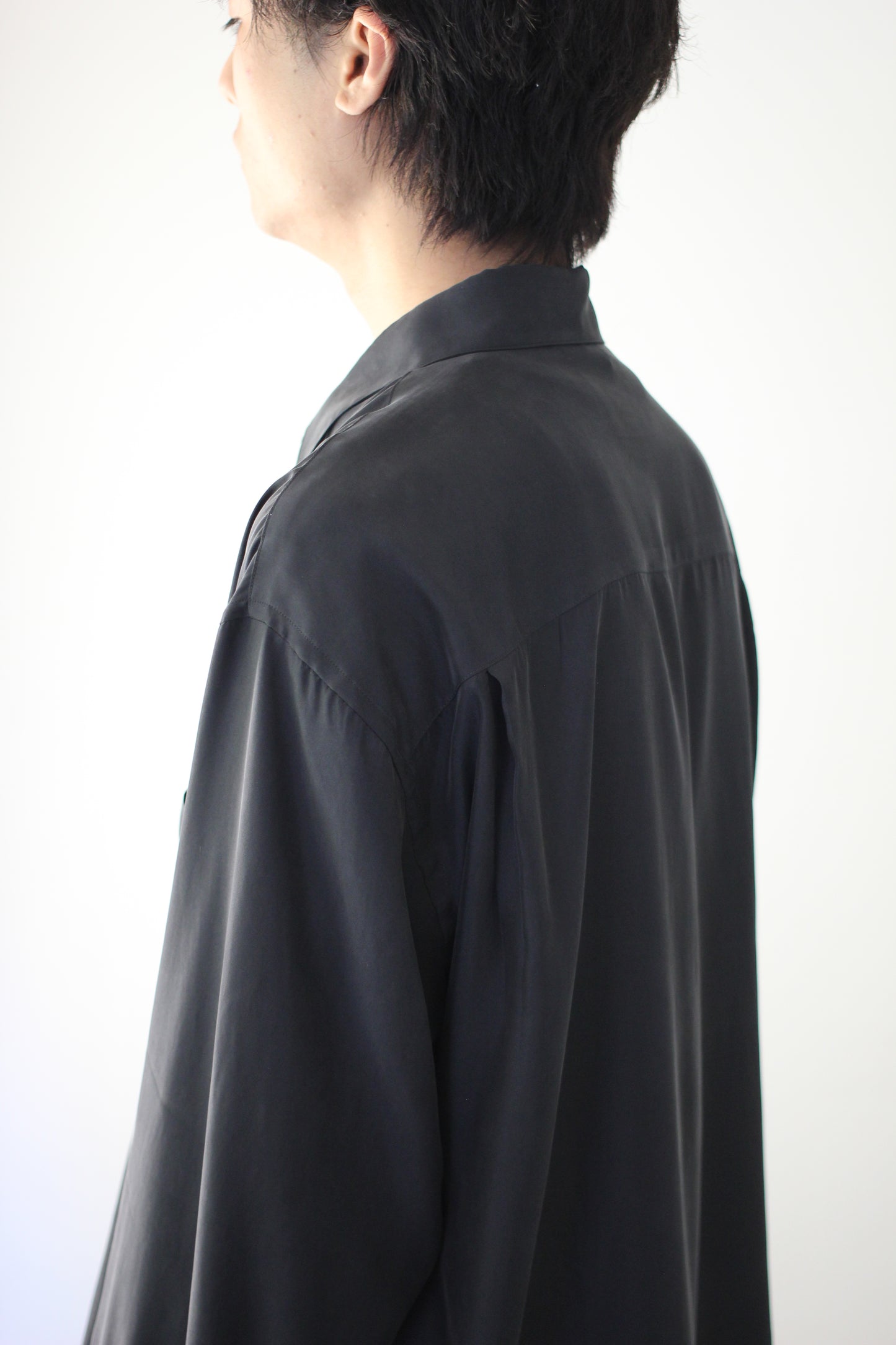 stein / OVERSIZED CUPRO LS SHIRT "BLACK"