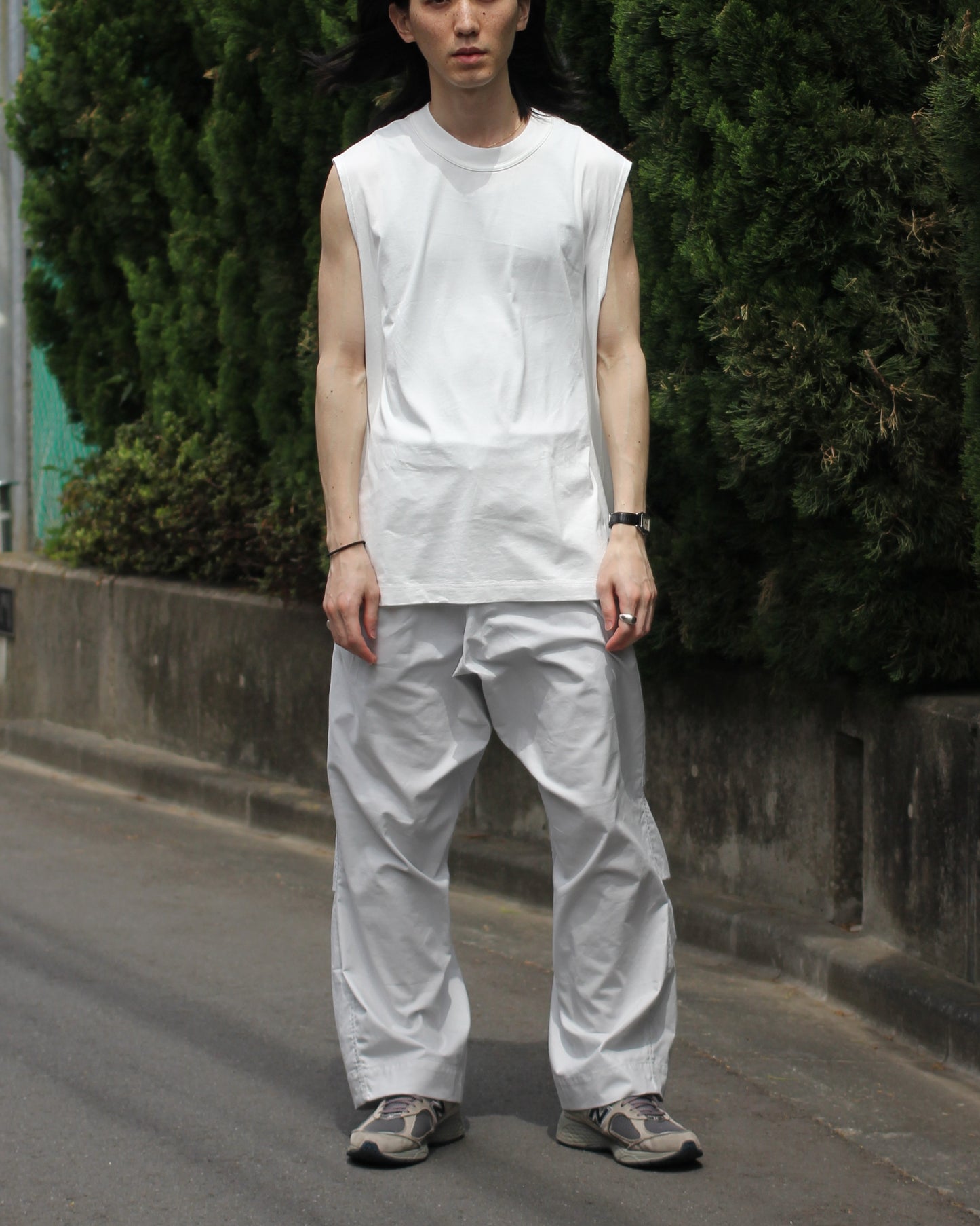 MATSUFUJI/Sleeveless Shirt “WHITE”
