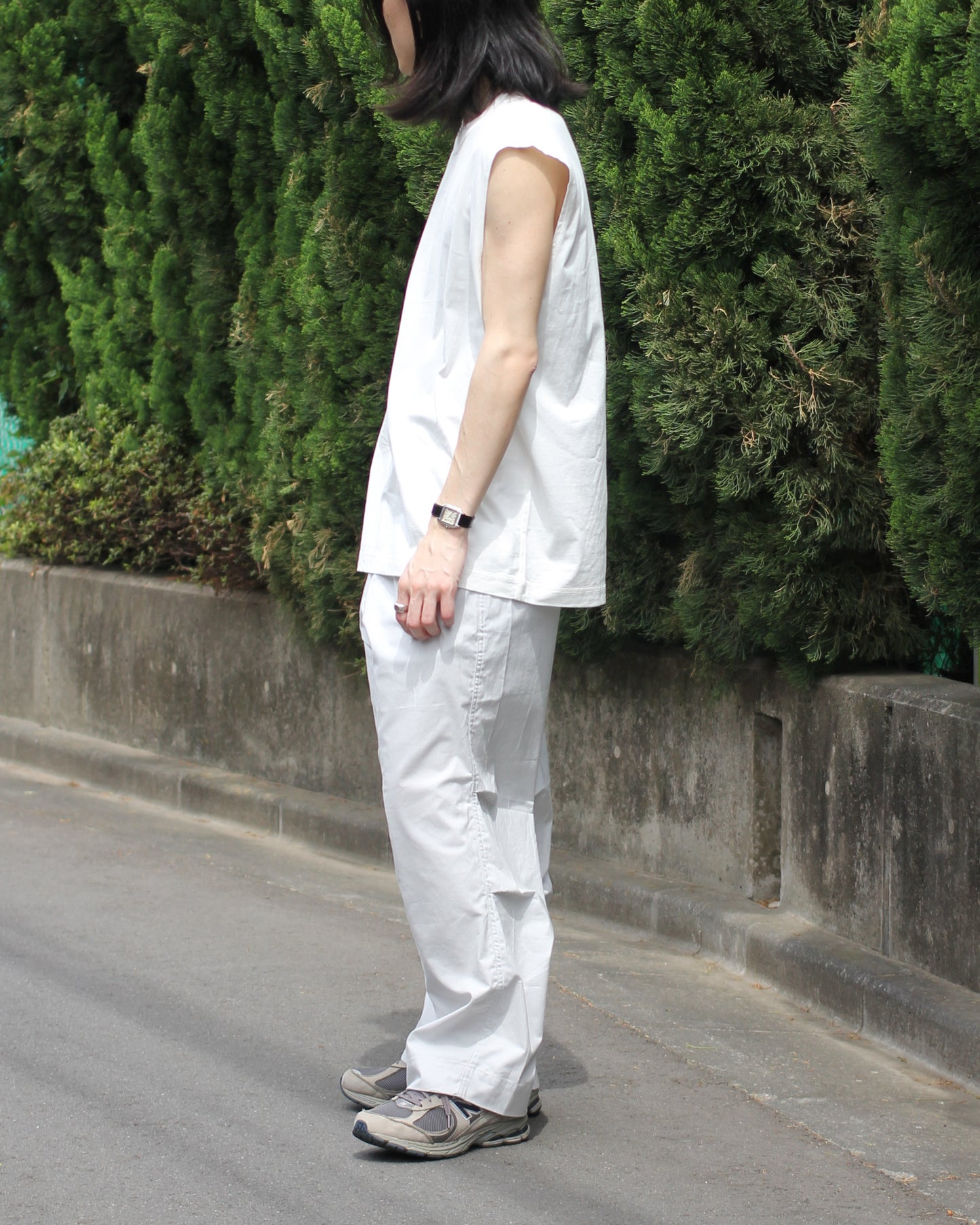 MATSUFUJI/Sleeveless Shirt “WHITE”