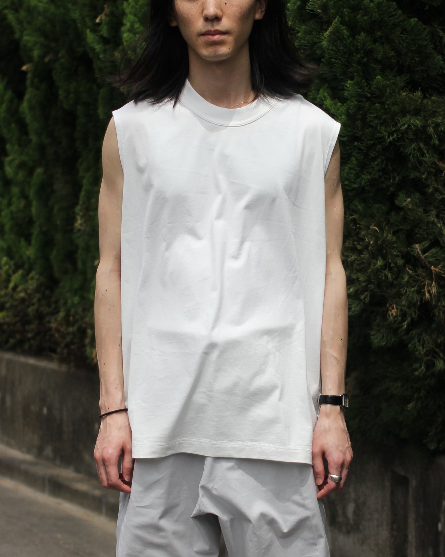 MATSUFUJI/Sleeveless Shirt “WHITE”