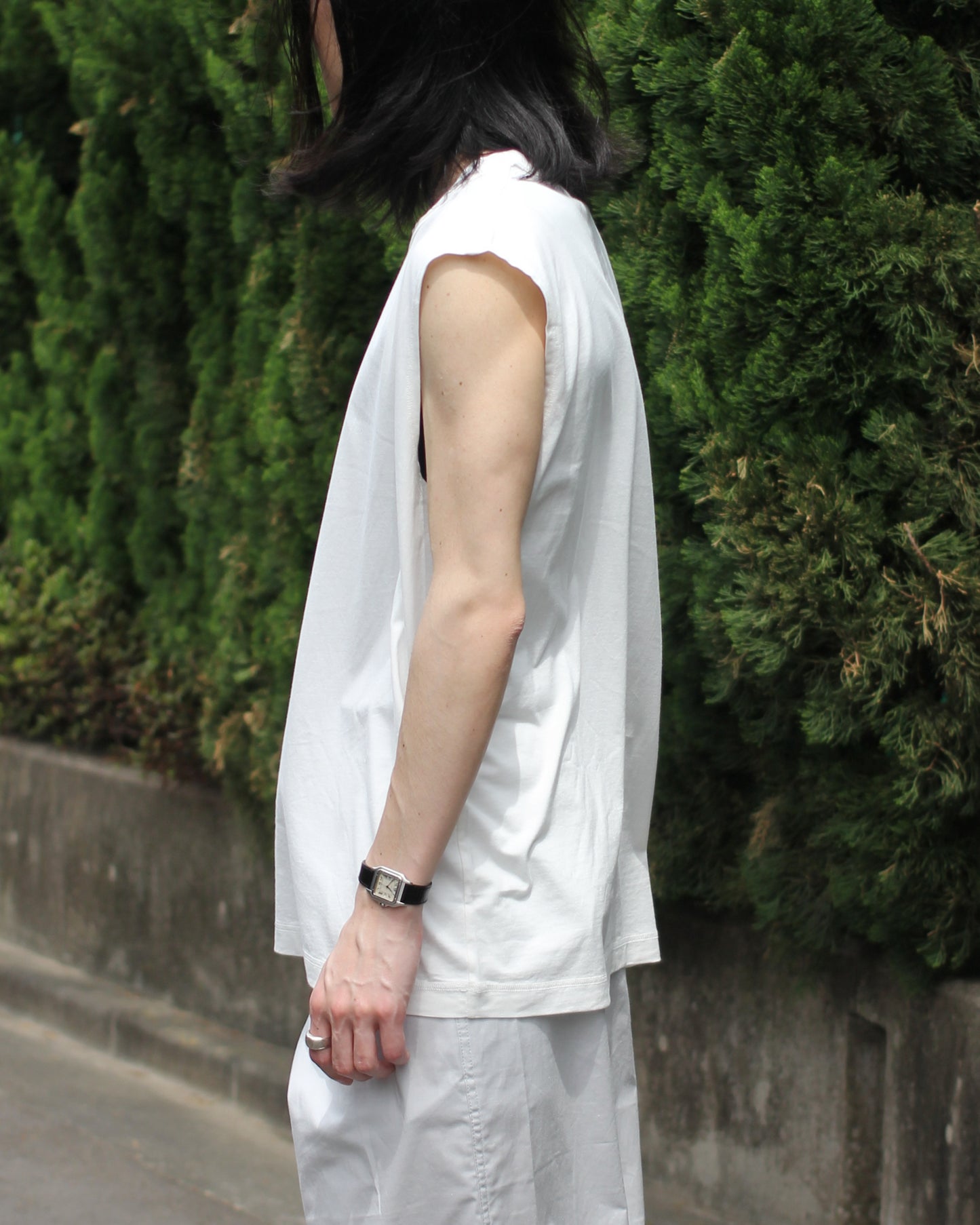 MATSUFUJI/Sleeveless Shirt “WHITE”