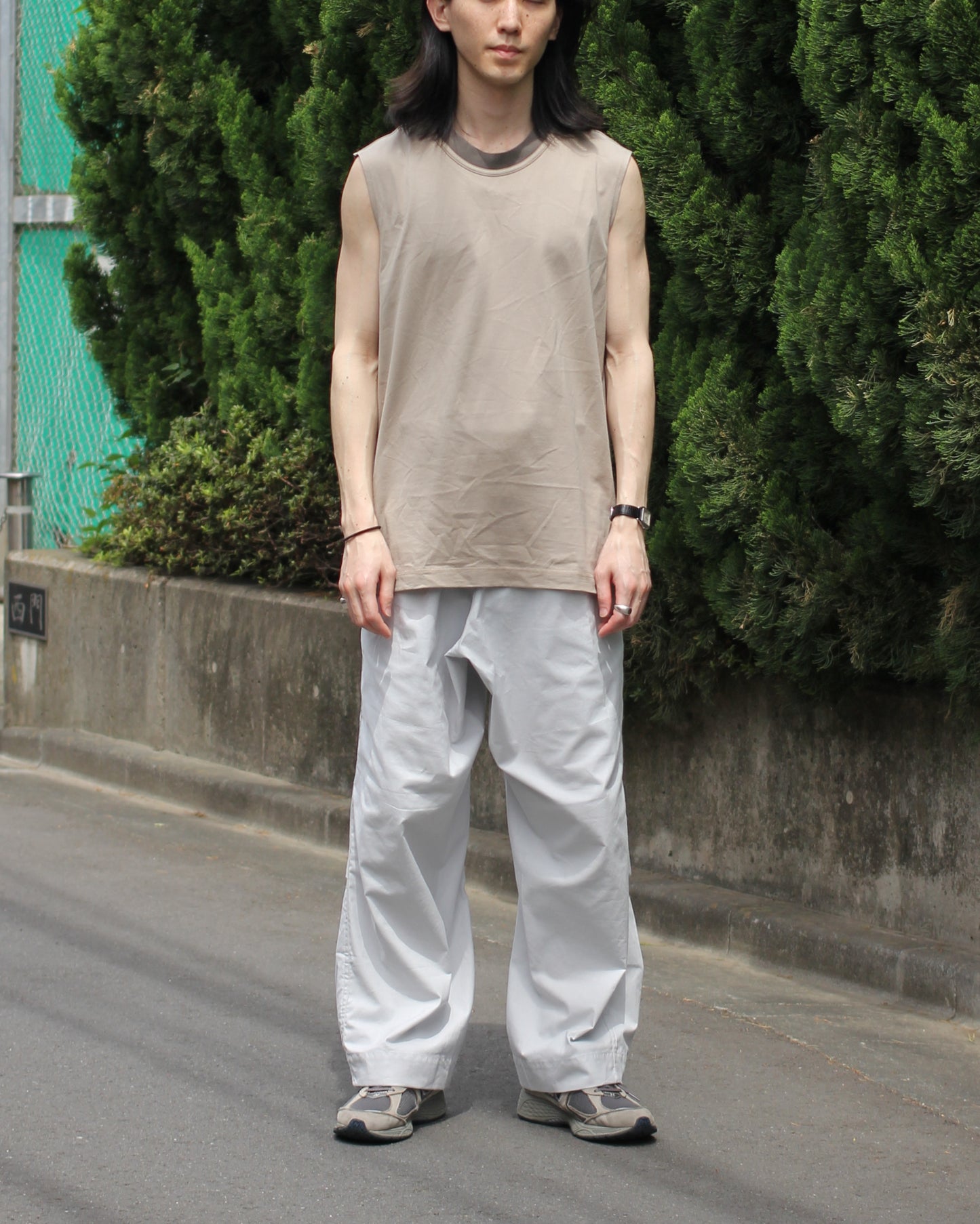 MATSUFUJI/Sleeveless Shirt “BEIGE”