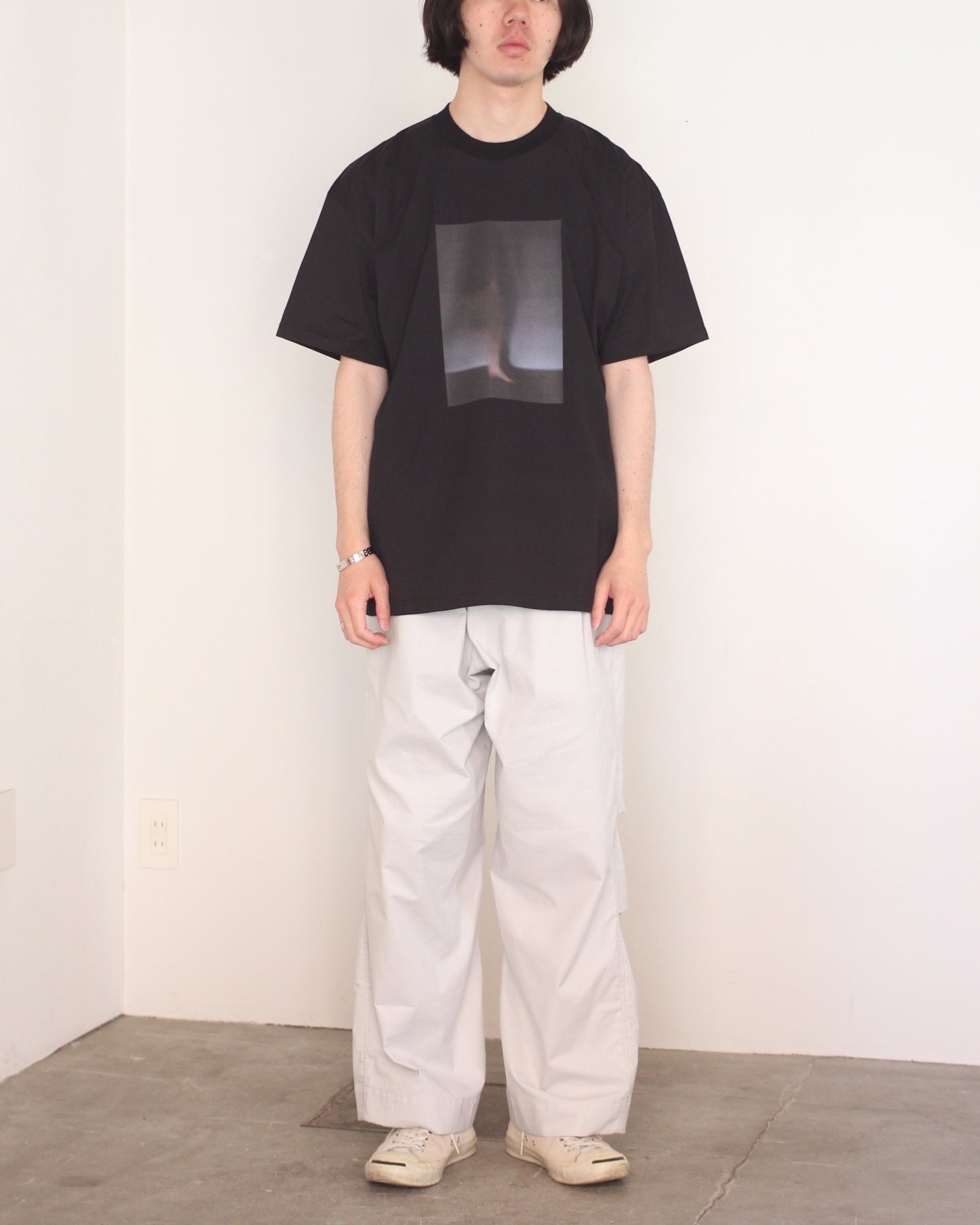 stein/Print Tee -IMAGINE- (MERCERISED COTTON) “black”