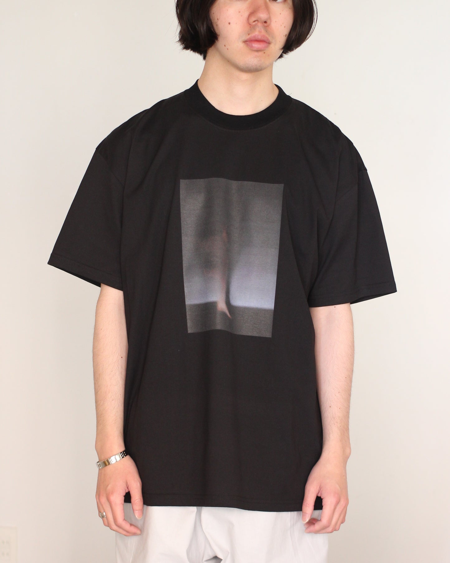 stein/Print Tee -IMAGINE- (MERCERISED COTTON) “black”