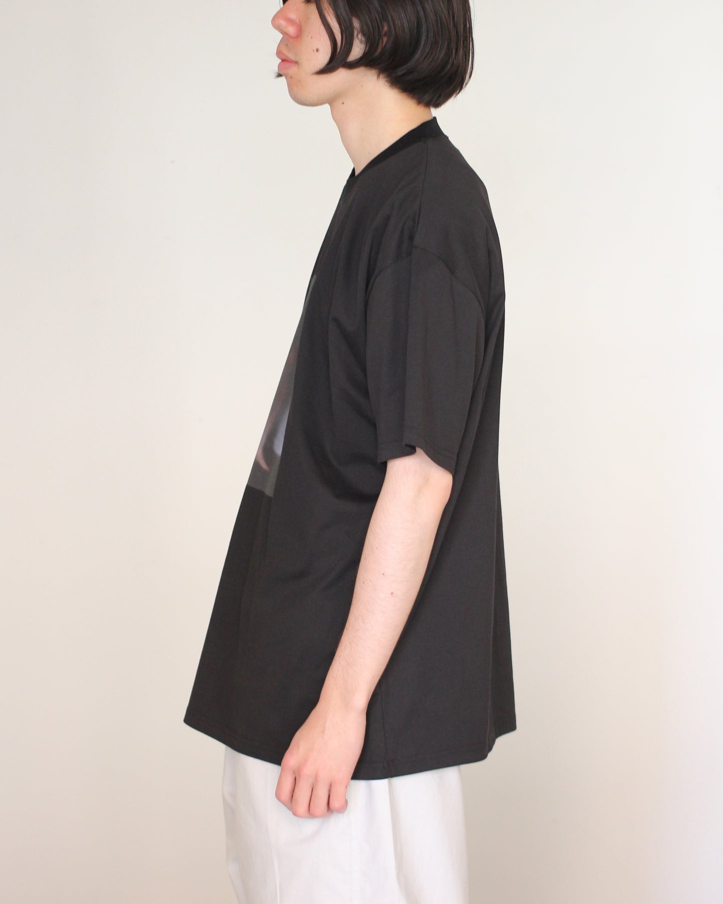 stein/Print Tee -IMAGINE- (MERCERISED COTTON) “black”
