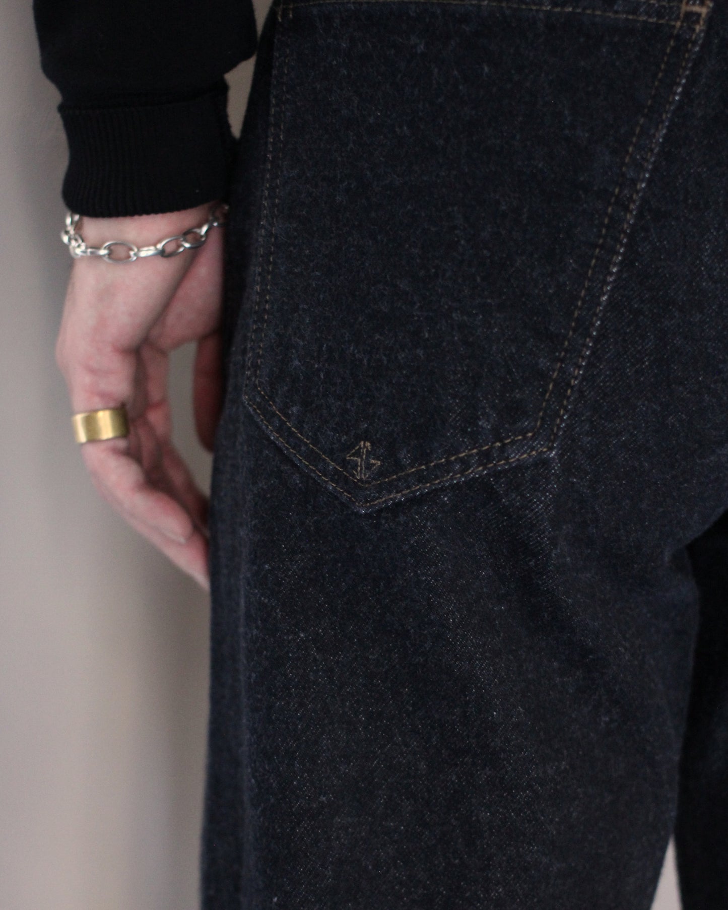 STABILIZER GNZ/lot.0-09(selvedge wide straight) "c.black"