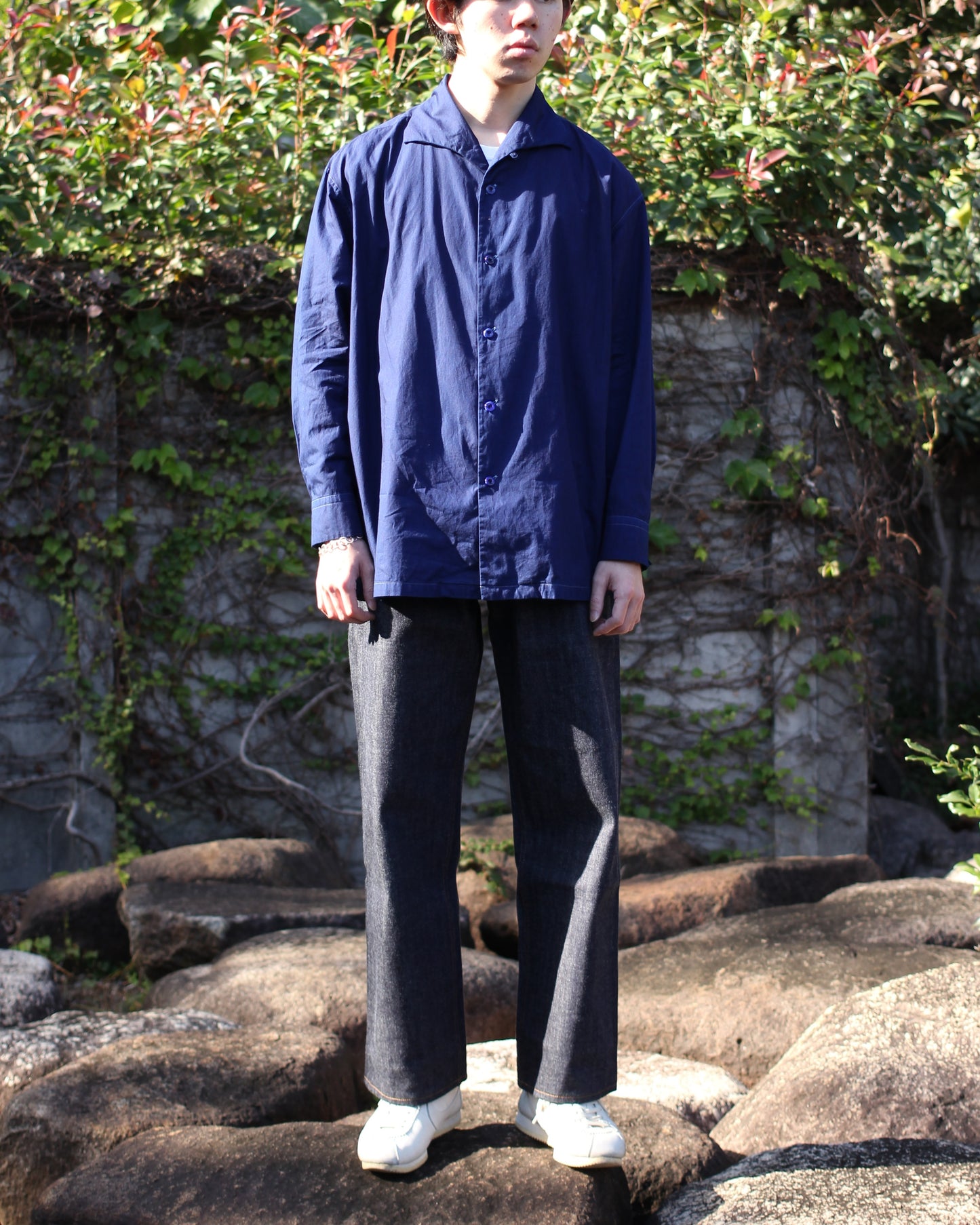 SOWBOW(蒼氓)/ONE PIECE COLLAR SHIRT(ワンピースカラーシャツ)"DK.INDIGO"