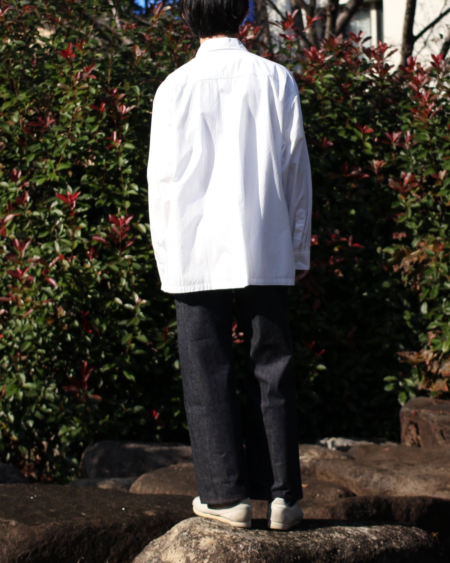 SOWBOW(蒼氓)/ONE PIECE COLLAR SHIRT(ワンピースカラーシャツ)"WHITE"