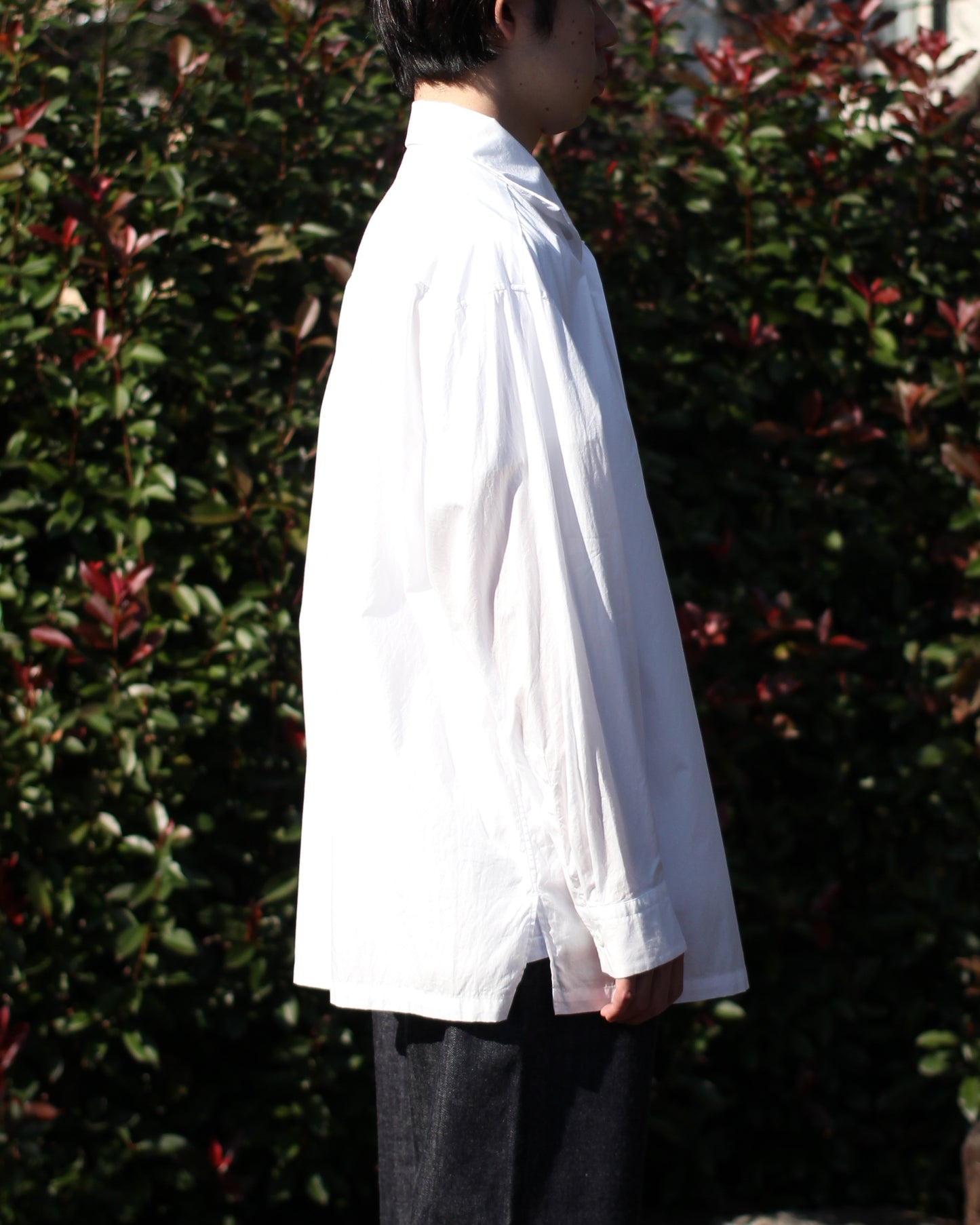 SOWBOW(蒼氓)/ONE PIECE COLLAR SHIRT(ワンピースカラーシャツ)"WHITE"