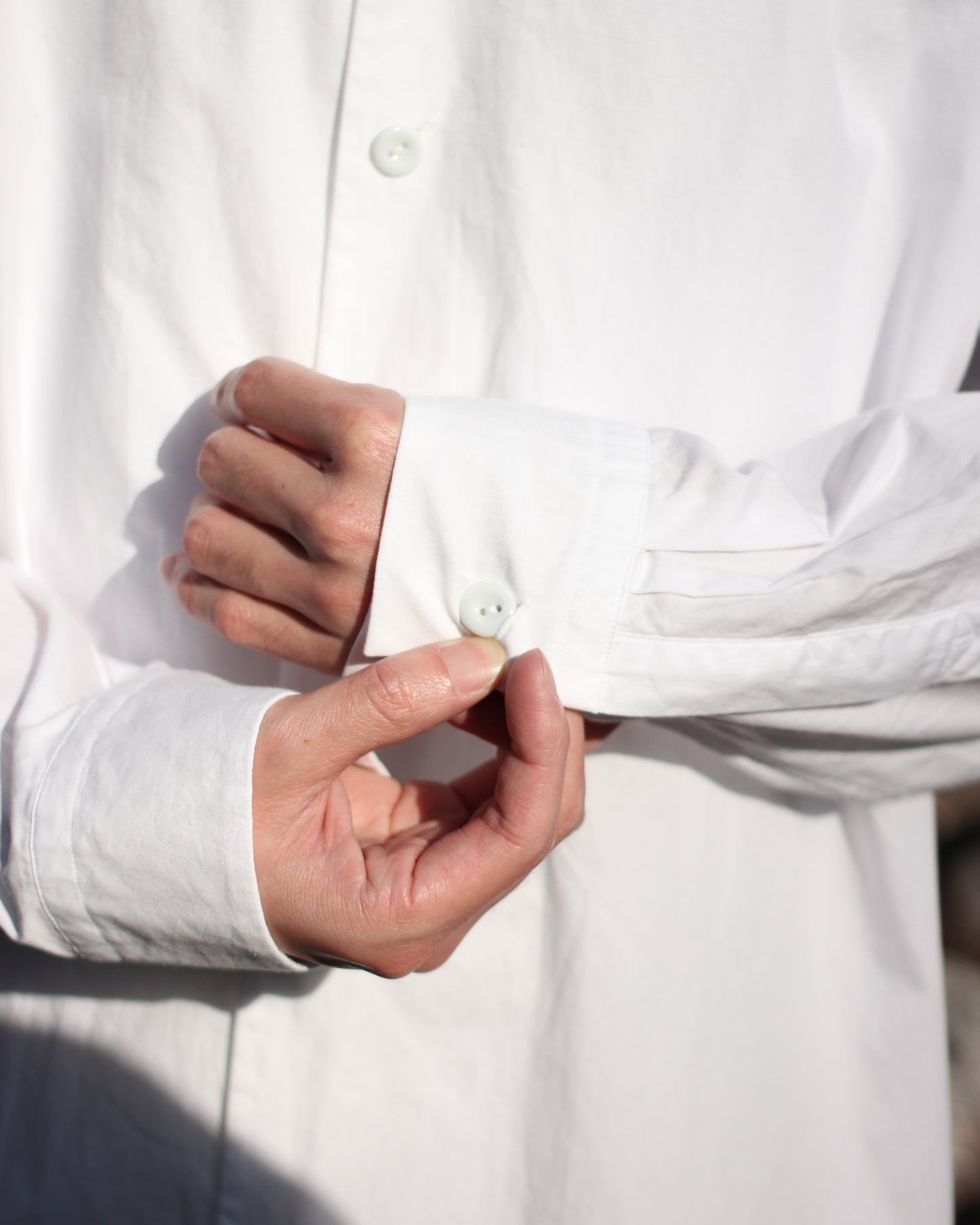 SOWBOW(蒼氓)/ONE PIECE COLLAR SHIRT(ワンピースカラーシャツ)"WHITE"