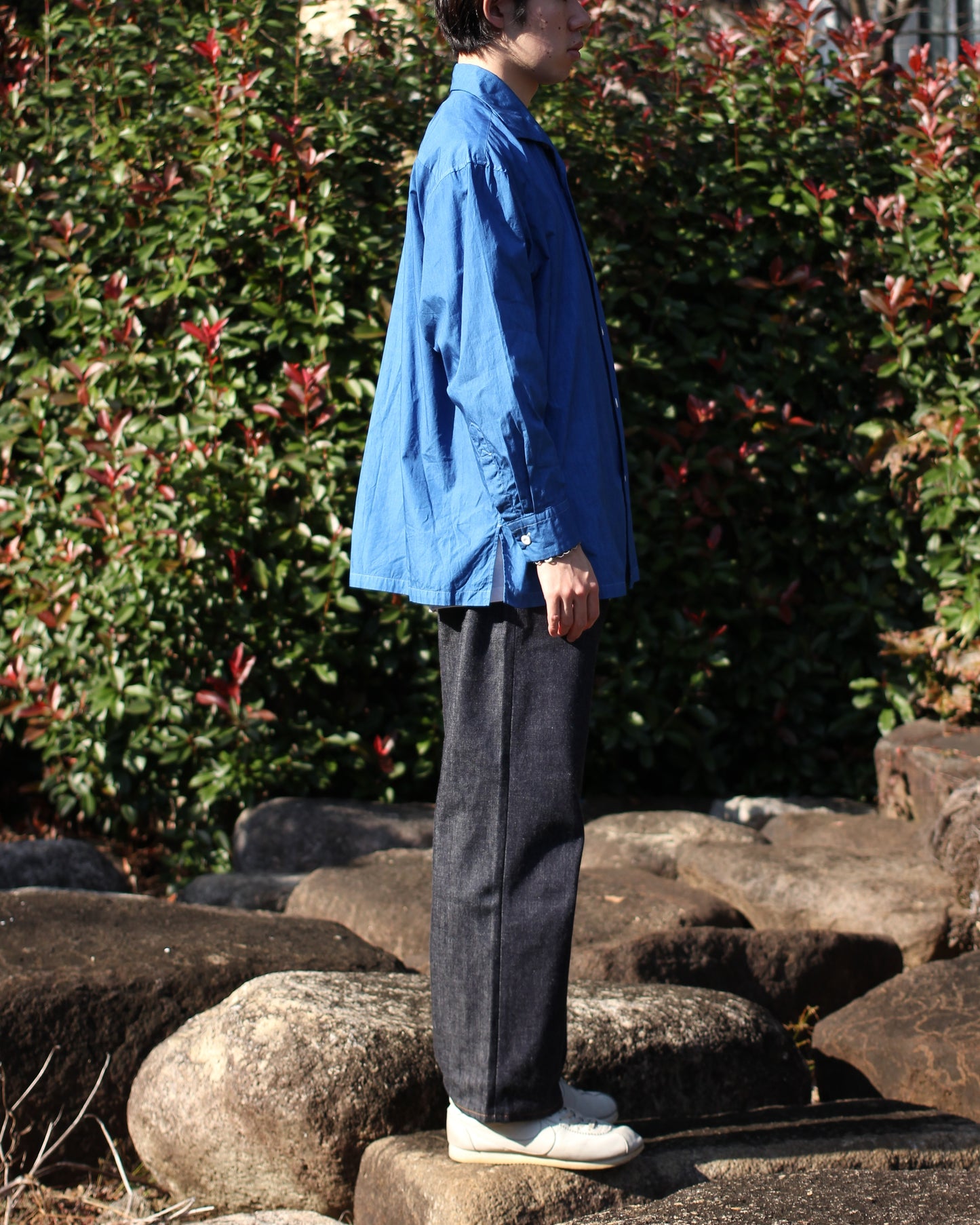 SOWBOW(蒼氓)/ONE PIECE COLLAR SHIRT(ワンピースカラーシャツ)"LT.INDIGO"