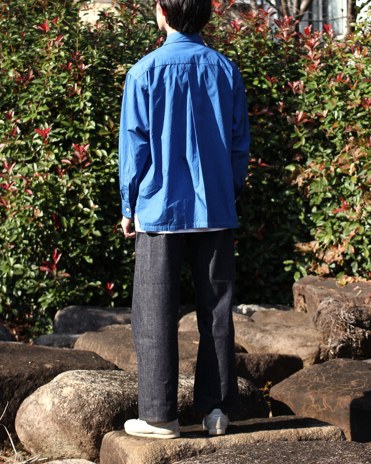 SOWBOW(蒼氓)/ONE PIECE COLLAR SHIRT(ワンピースカラーシャツ)"LT.INDIGO"