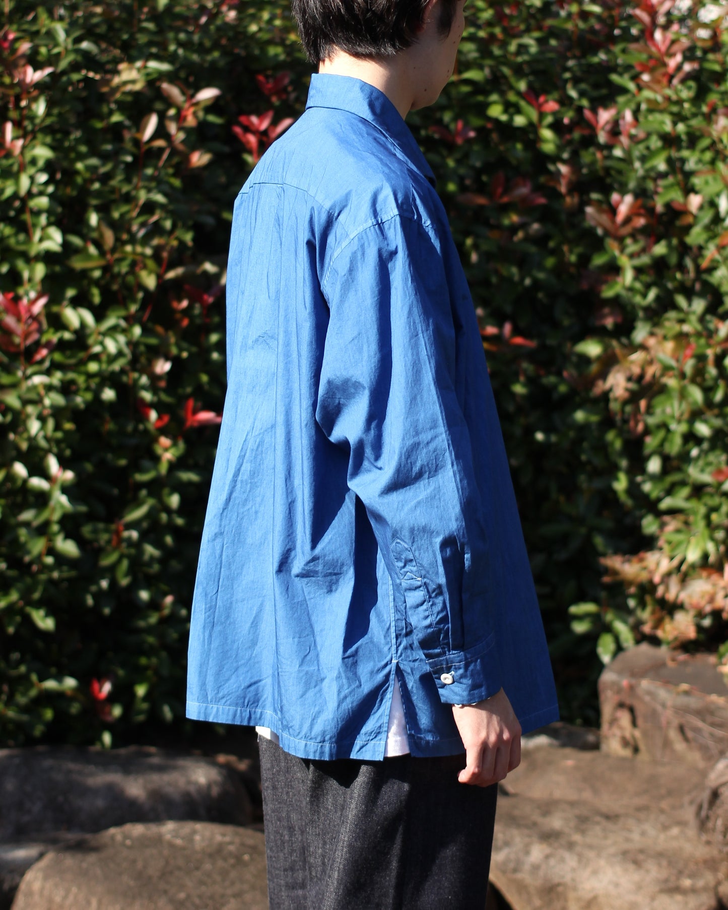 SOWBOW(蒼氓)/ONE PIECE COLLAR SHIRT(ワンピースカラーシャツ)"LT.INDIGO"