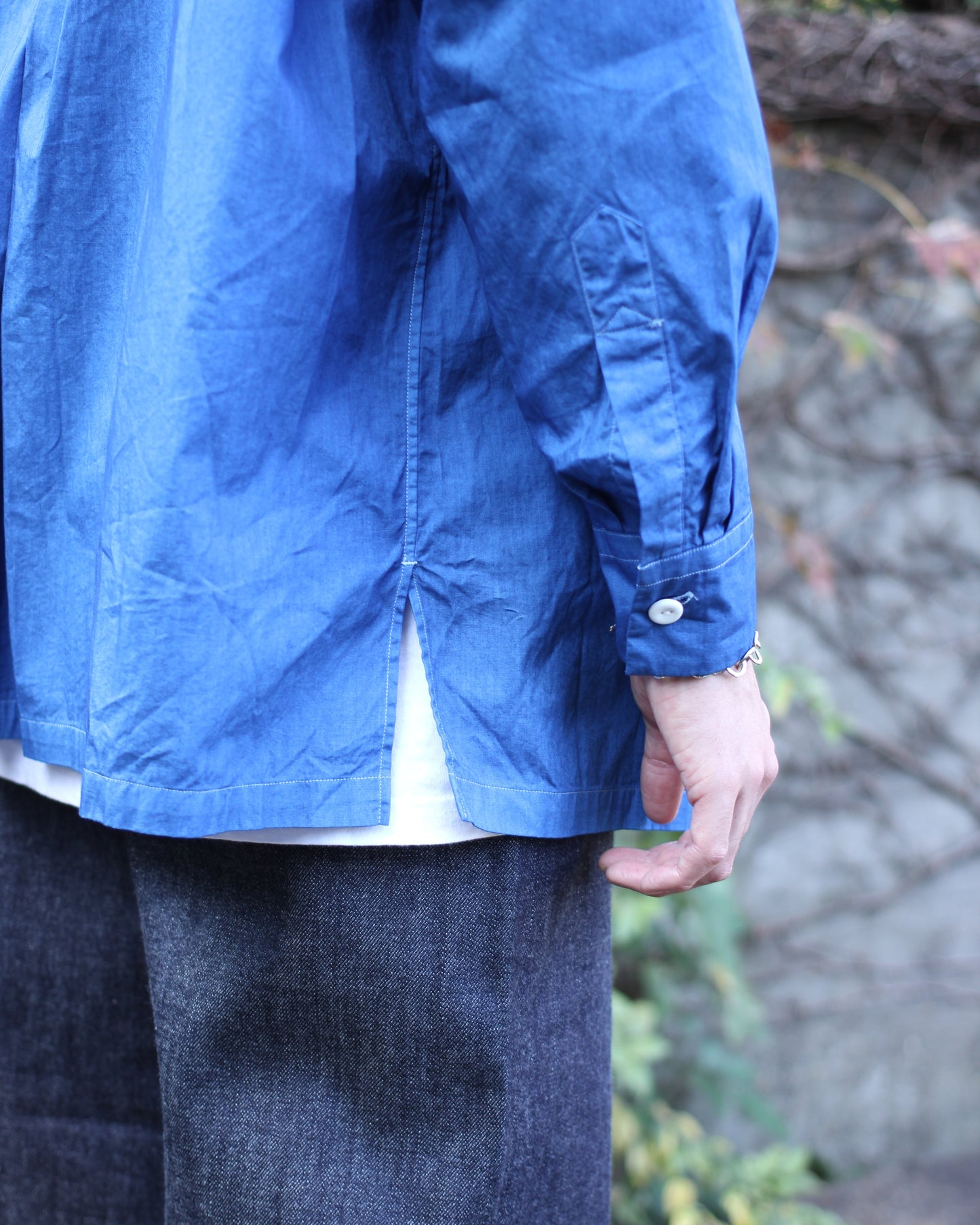 SOWBOW(蒼氓)/ONE PIECE COLLAR SHIRT(ワンピースカラーシャツ)"LT.INDIGO"