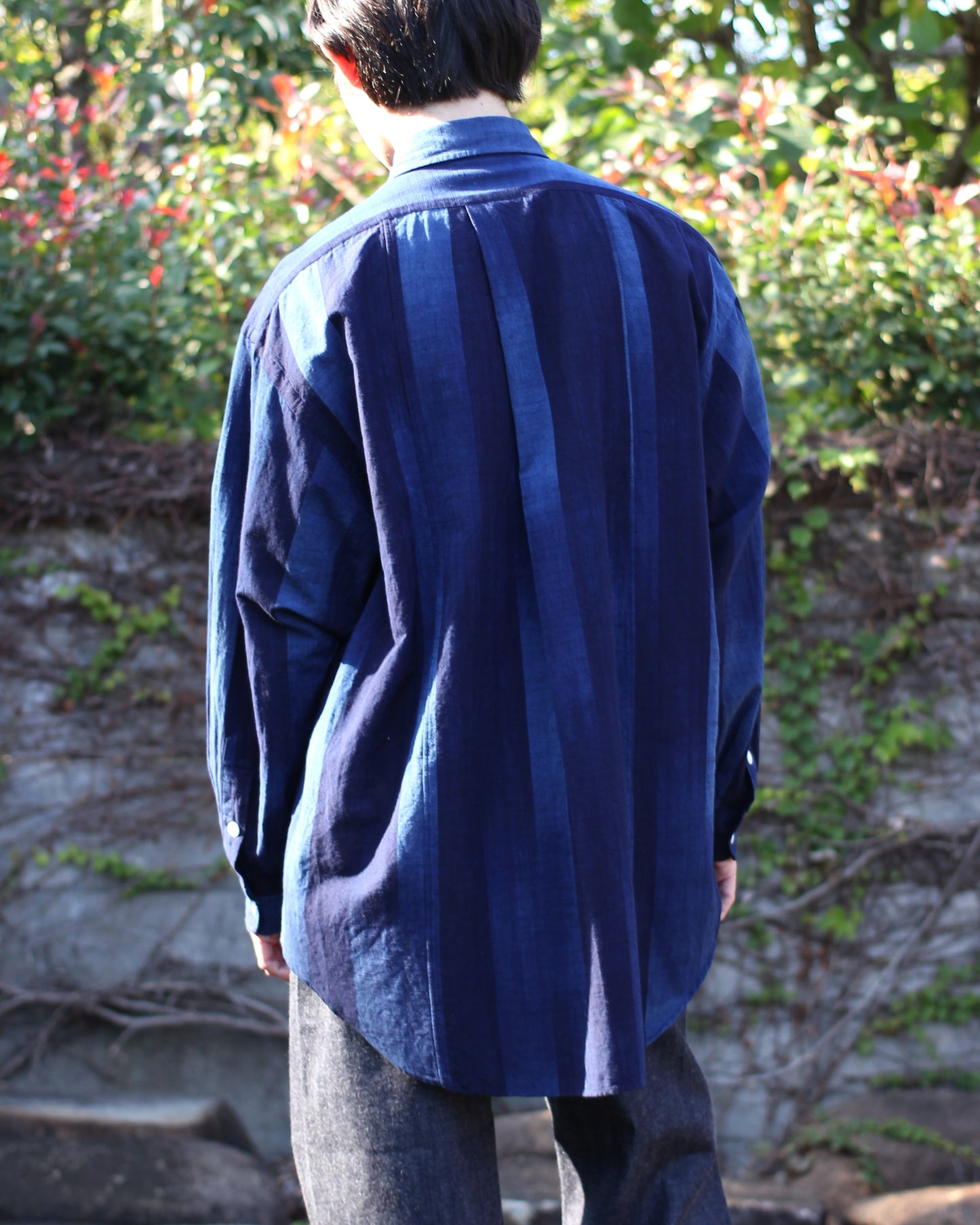 sowbow(蒼氓)/ROUND BOTTOM RC SHIRT "True INDIGO Stripe"