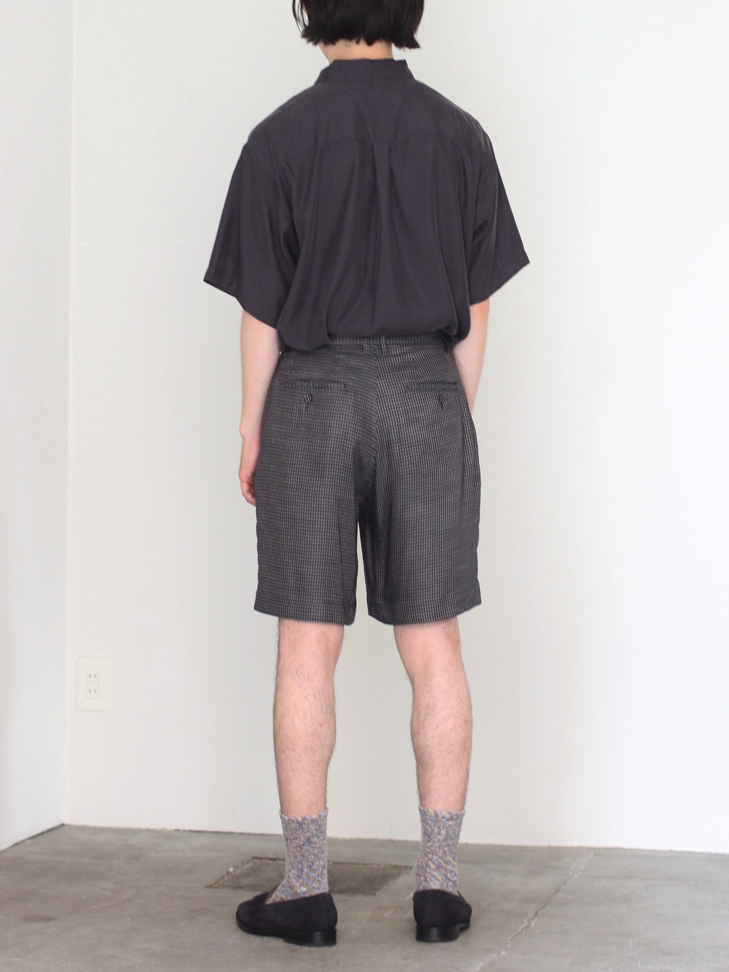 MATSUFUJI/Cupra Check Short Trousers "GREEN×NAVY"
