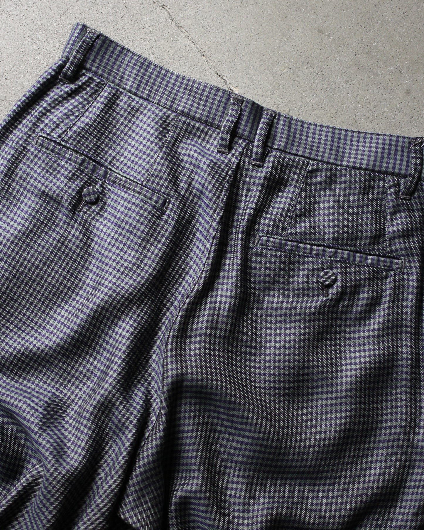 MATSUFUJI/Cupra Check Short Trousers "GREEN×NAVY"