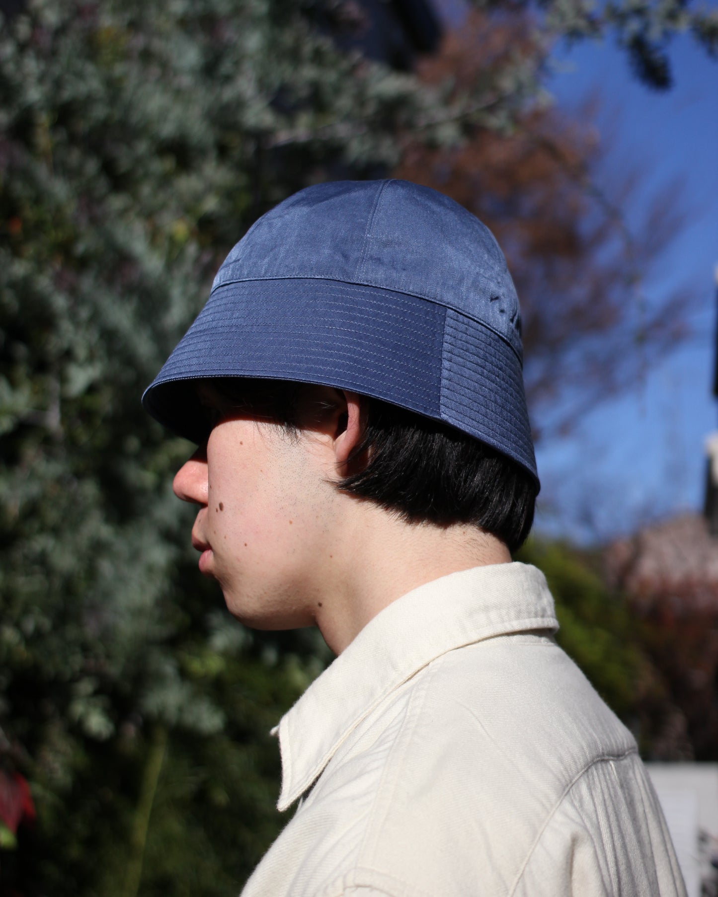 KIJIMA TAKAYUKI/CUPRO POLY SATIN SAILOR HAT "INDIGO"