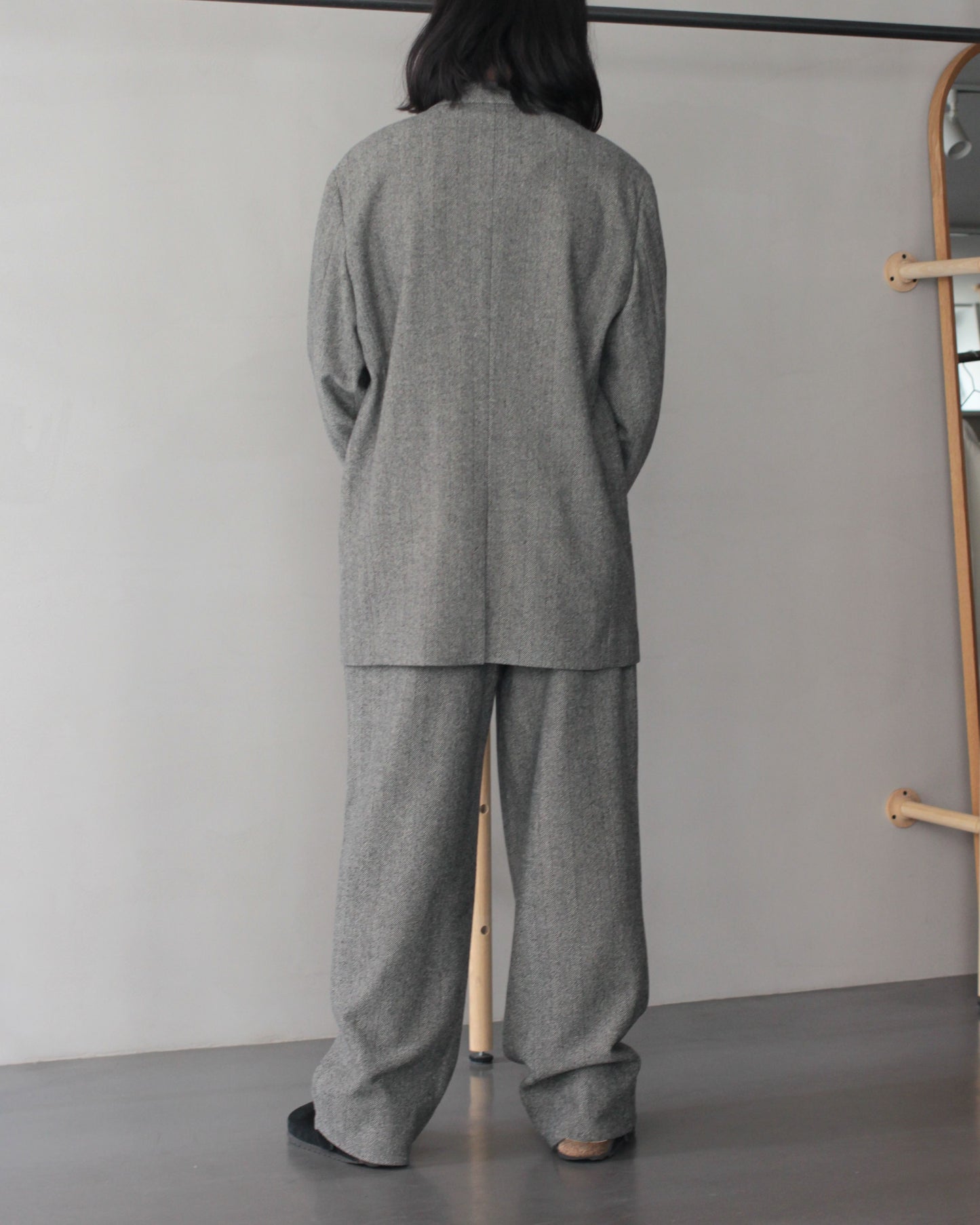 ulterior / WOOL SILK HERINGBONE D/B JKT