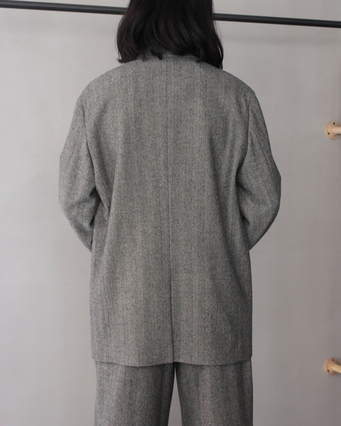 ulterior / WOOL SILK HERINGBONE D/B JKT